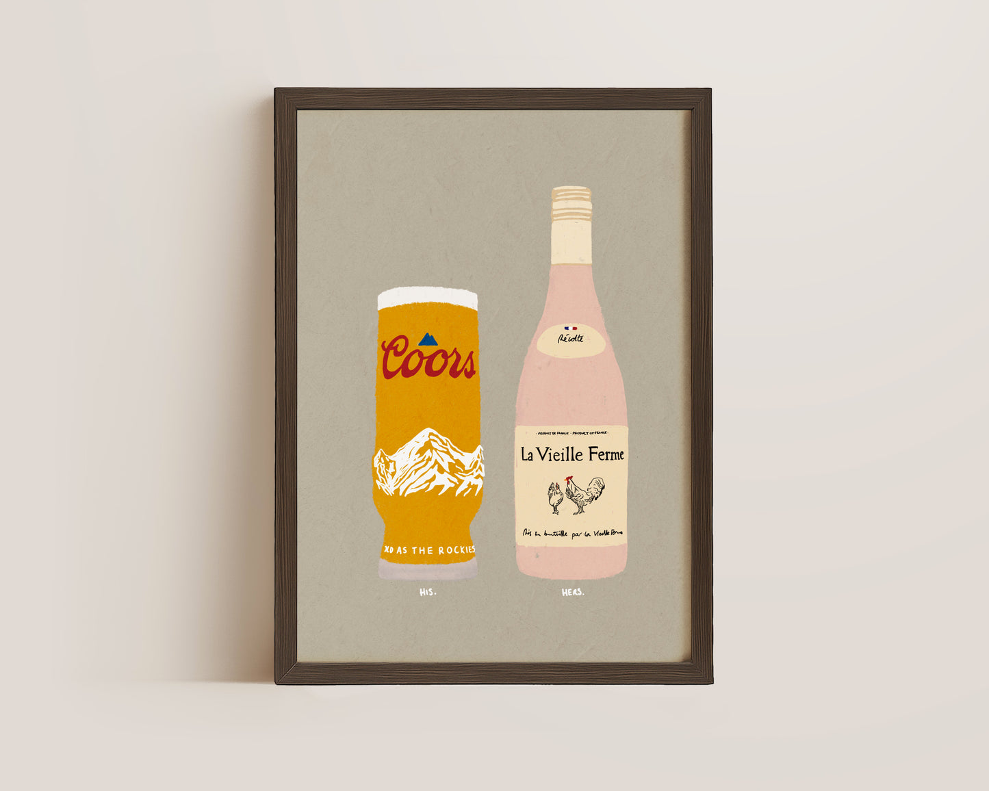 Coors & Chicken Wine Print