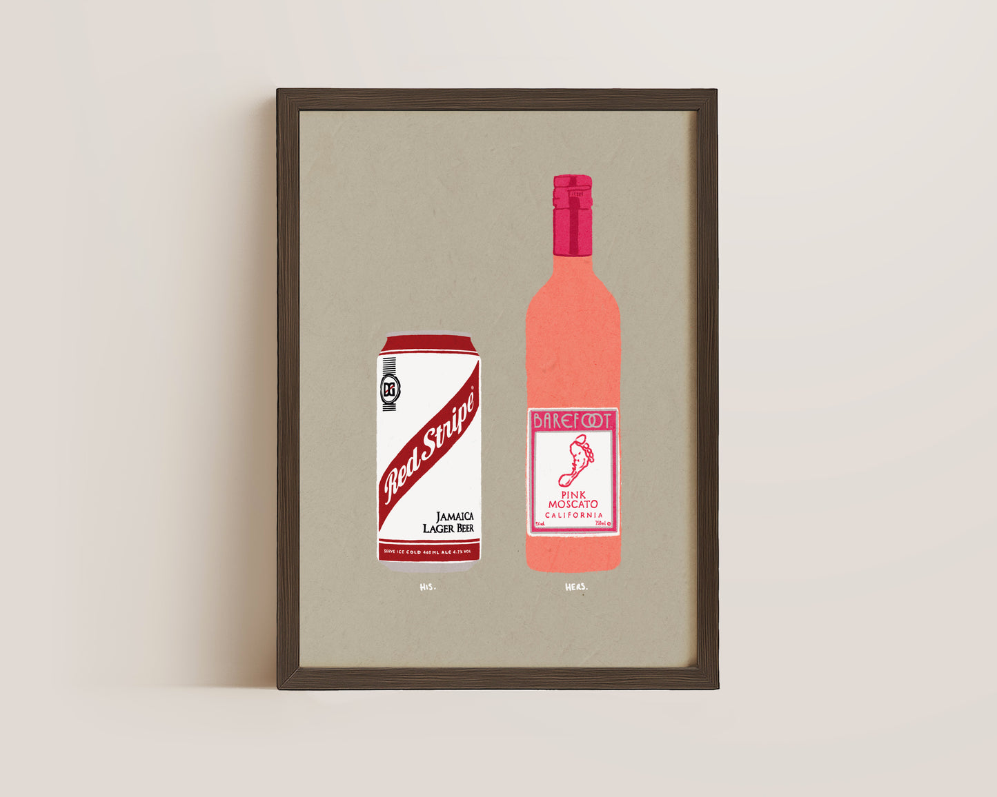 Red Stripe & Pink Moscato Print