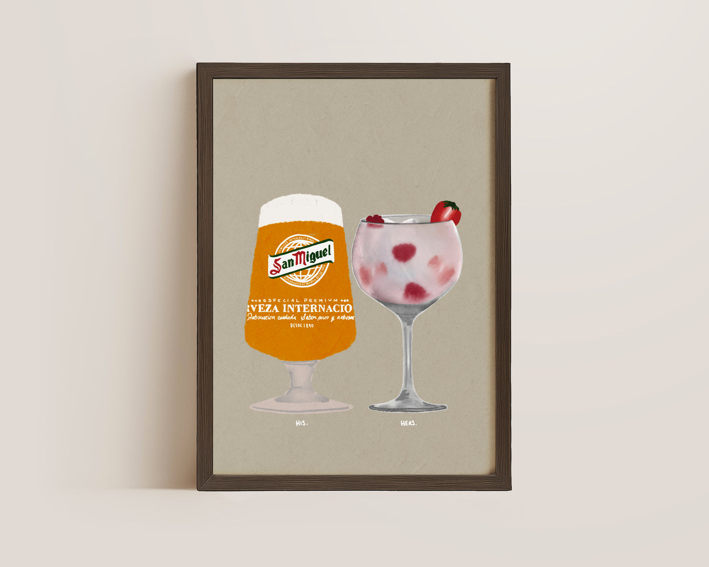 San Miguel & Pink Gin Print