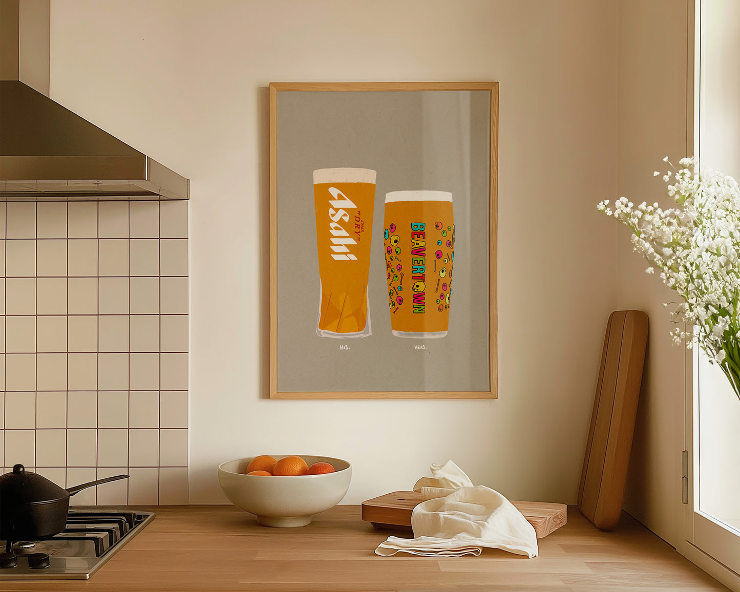Asahi & Neck Oil Print