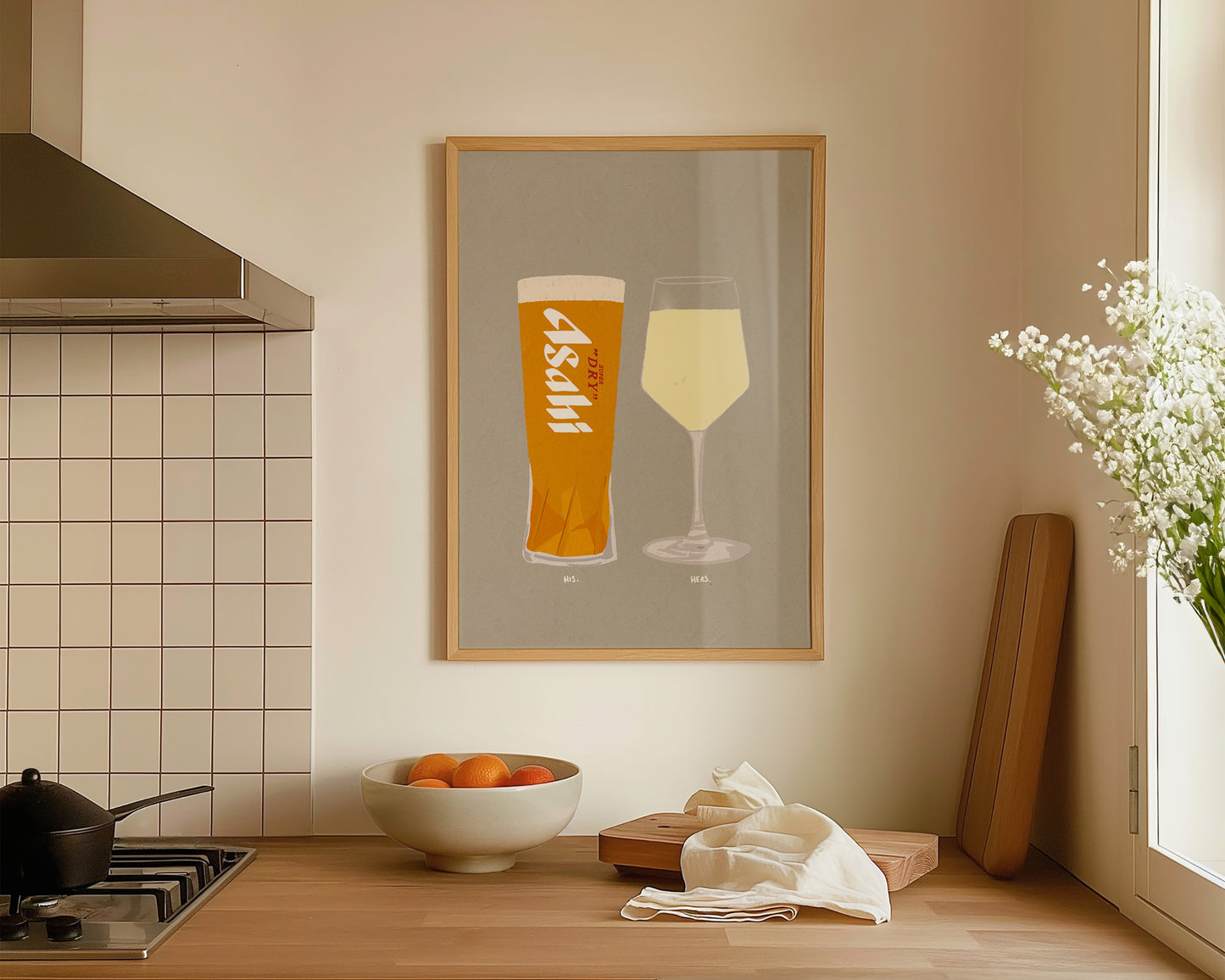 Asahi & White Wine Print