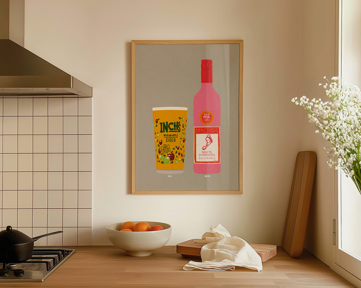 Inch's & White Zinfandel Print