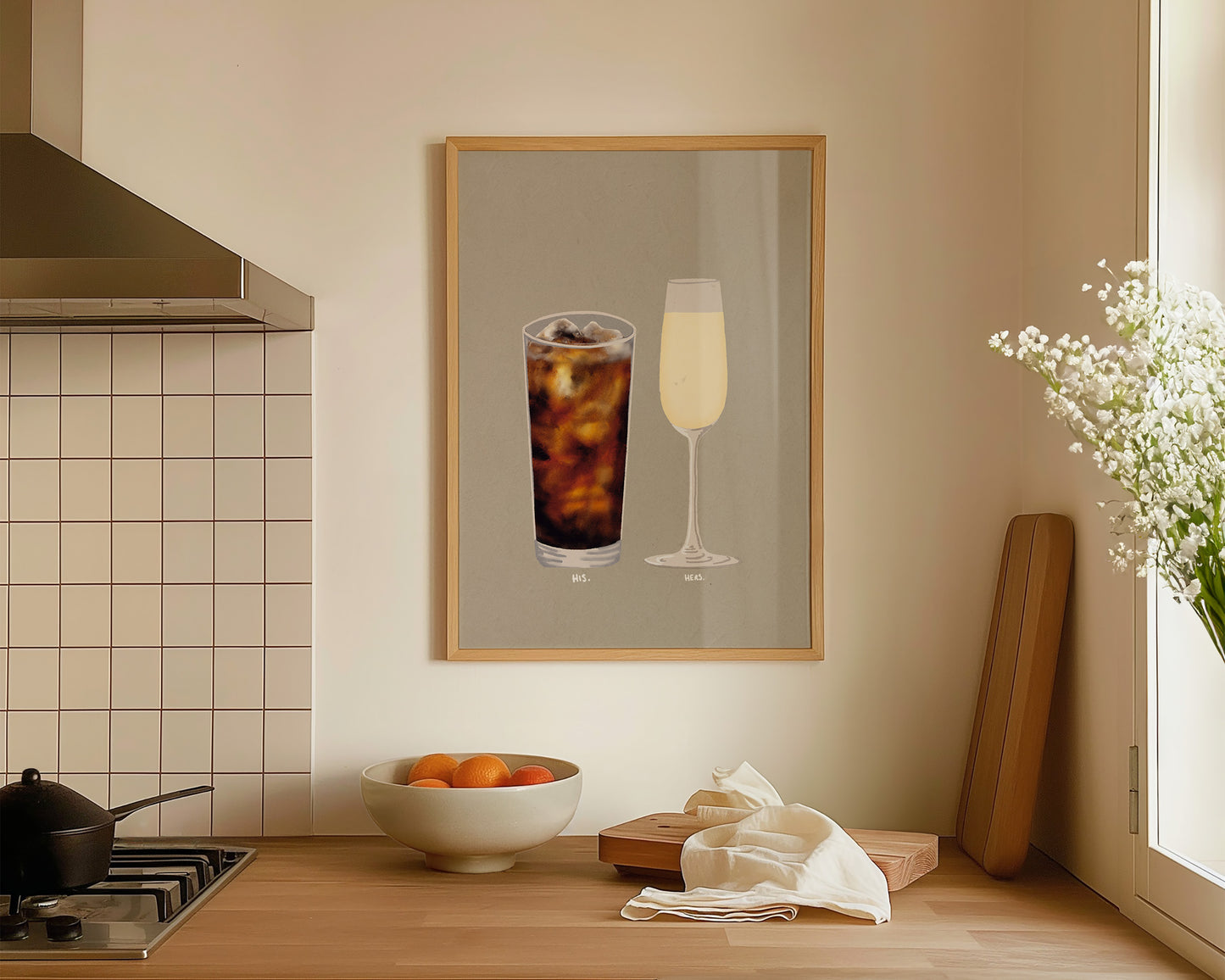 Whisky and Coke & Prosecco Glass Print