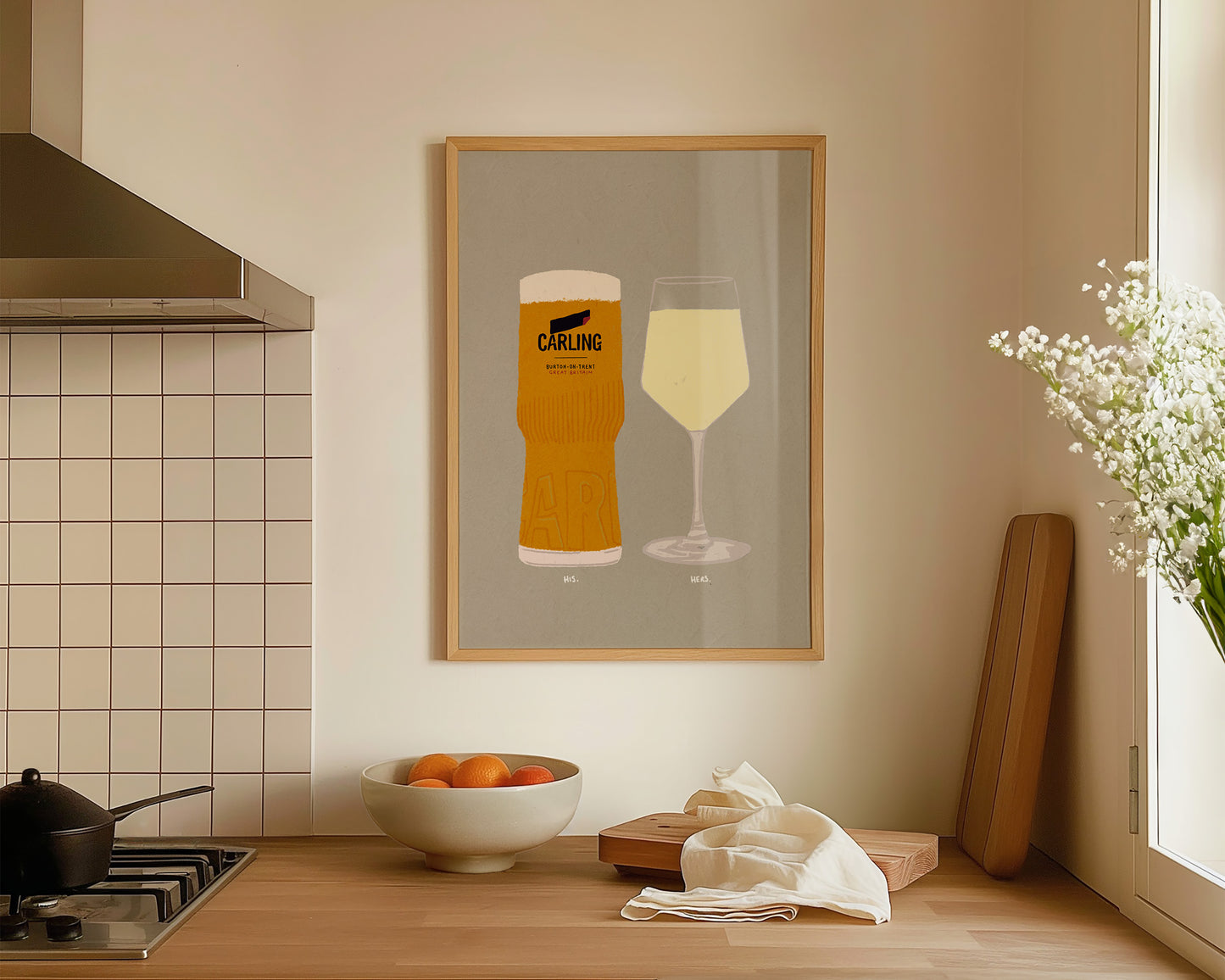 Carling & White Wine Print