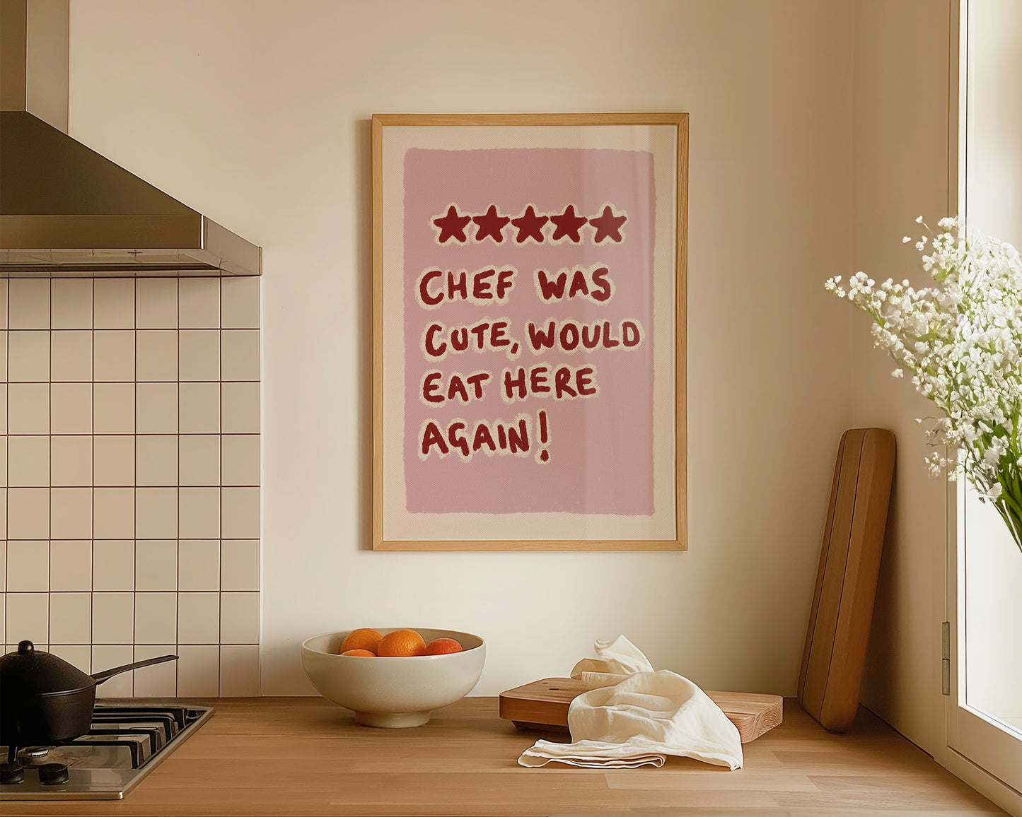 Chef Was Cute Pink Print