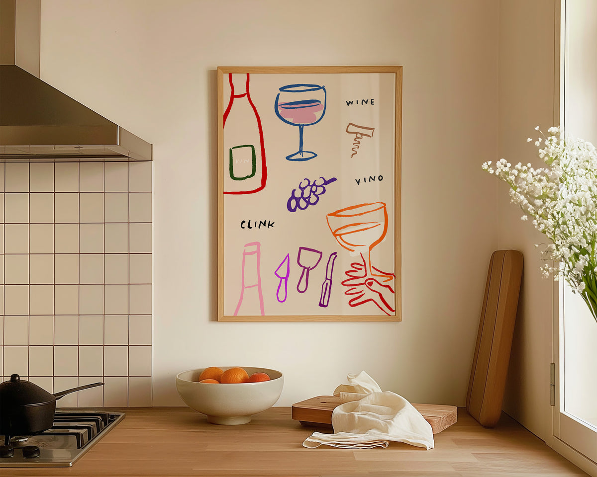 Colourful Wine Print