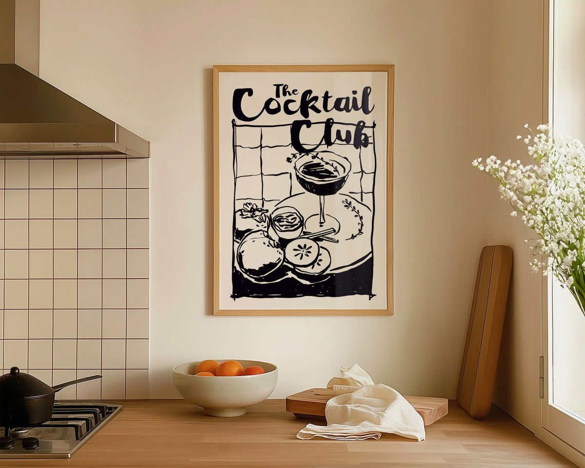 The Cocktail Club In Black Print