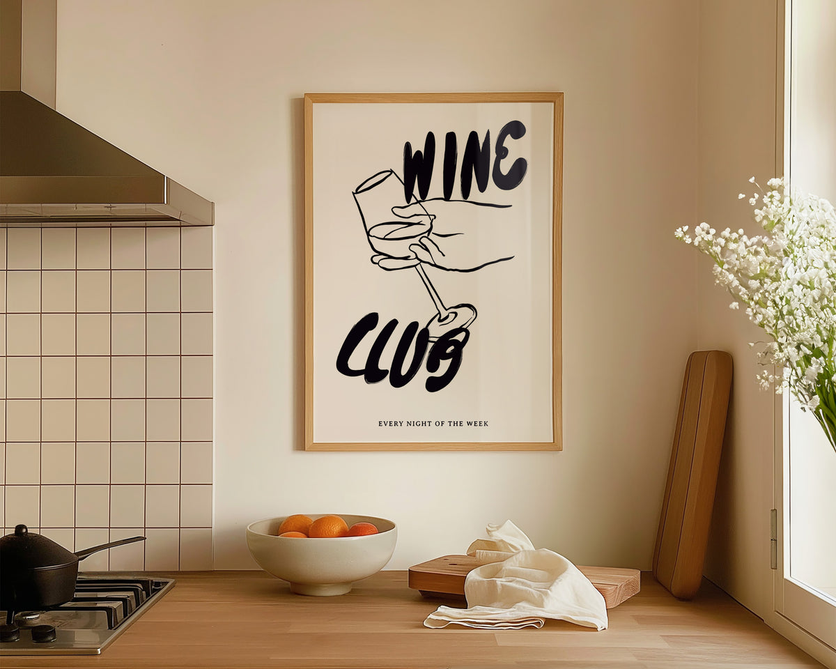 Wine Club In Black Print