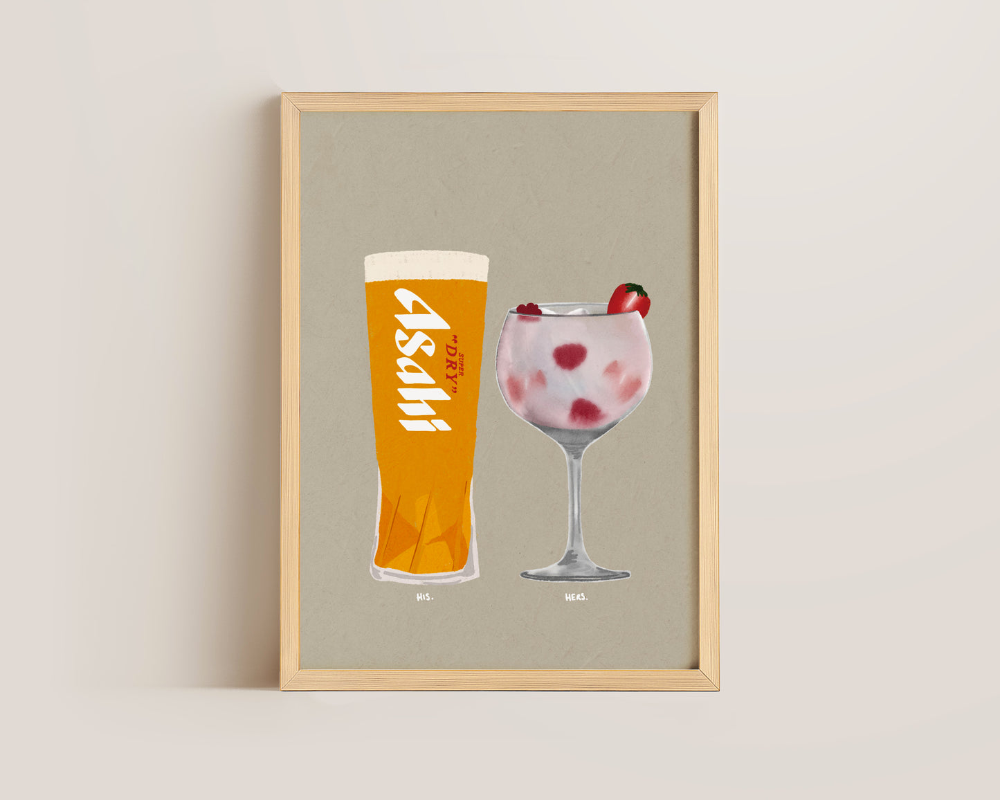 Asahi & Pink Gin Print