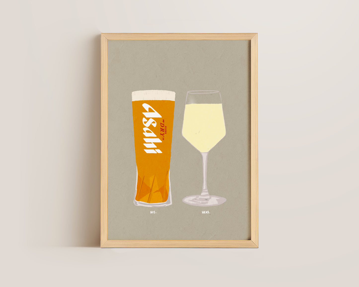 Asahi & White Wine Print