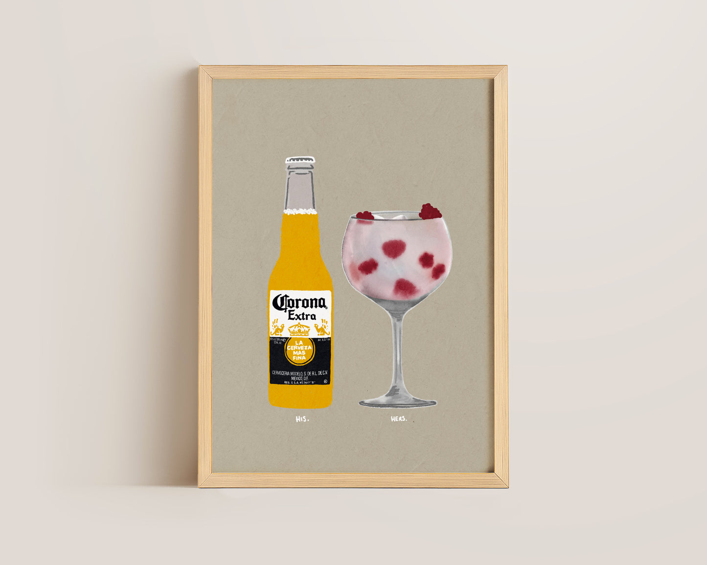 Corona & Raspberry Pink Gin Print