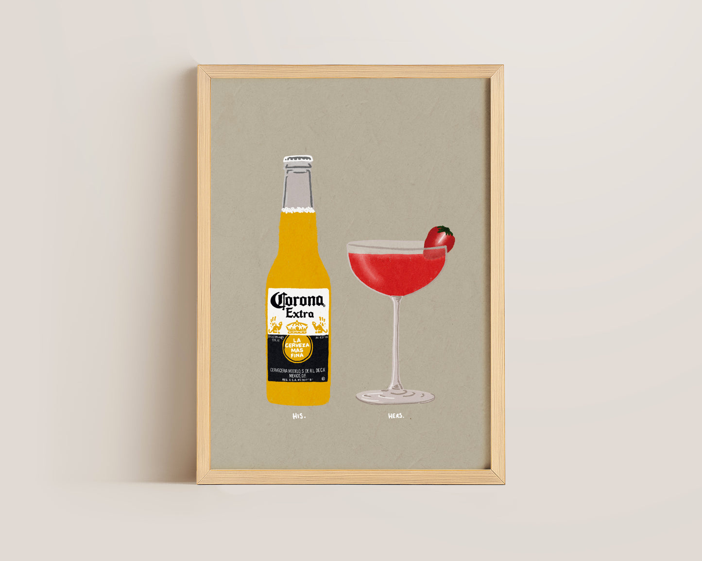 Corona & Strawberry Daiquiri Print