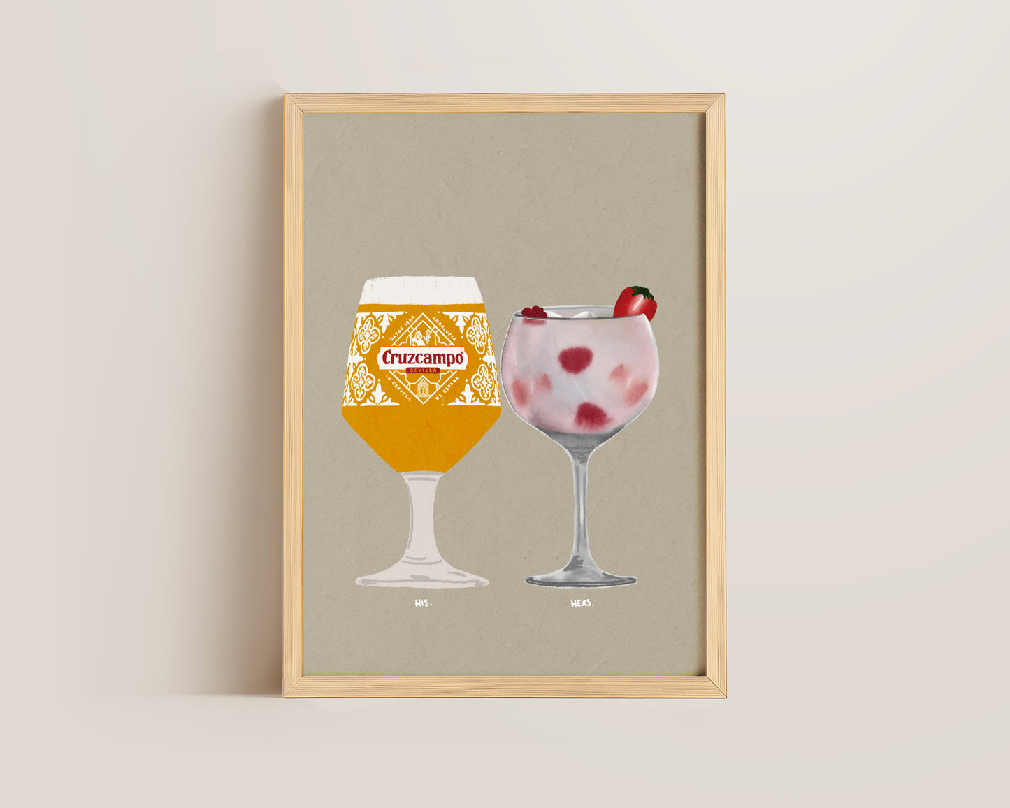Cruzcampo & Pink Gin Print