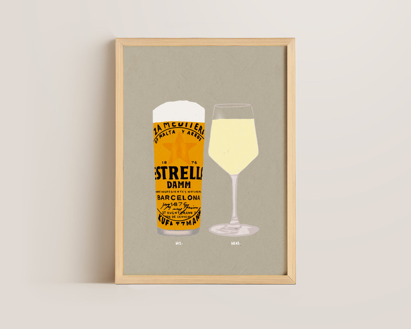 Estrella & White Wine Print