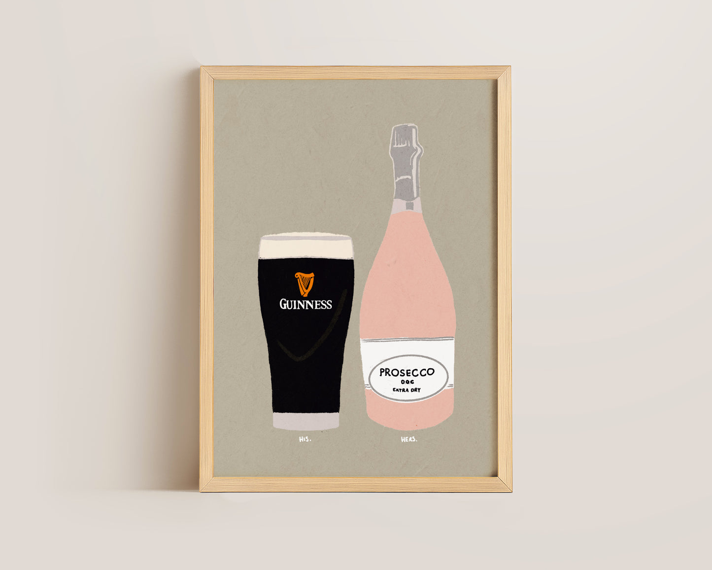 Guinness & Pink Prosecco Print