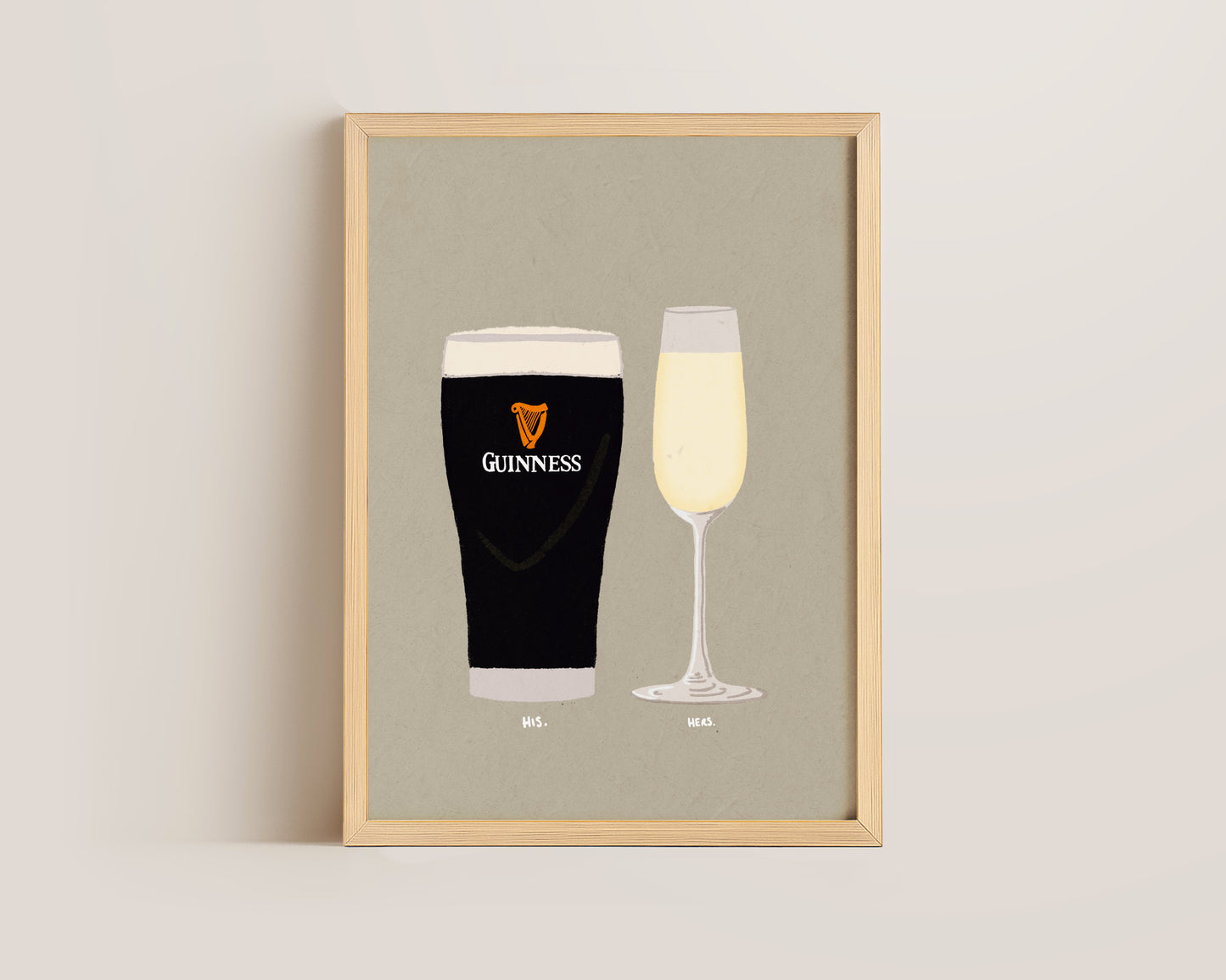 Guinness & Prosecco Glass Print