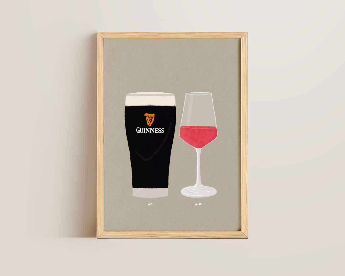 Guinness & Rose Wine Print