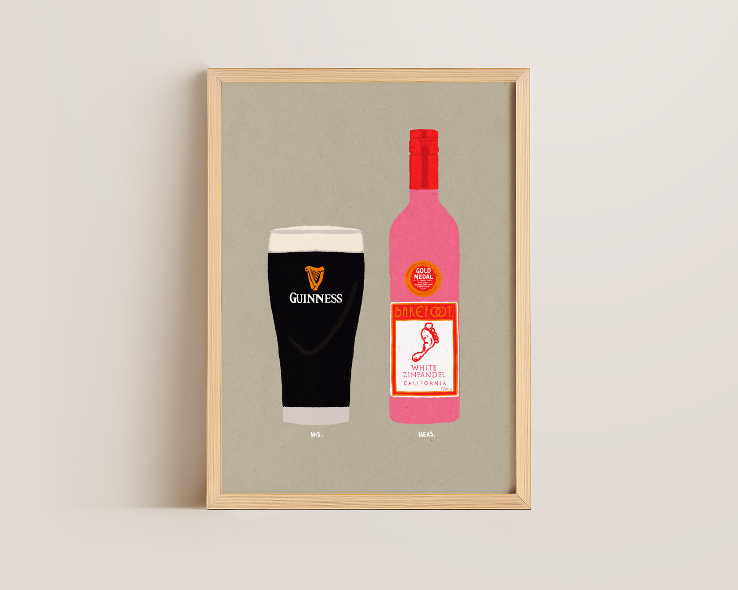 Guinness & White Zinfandel Print