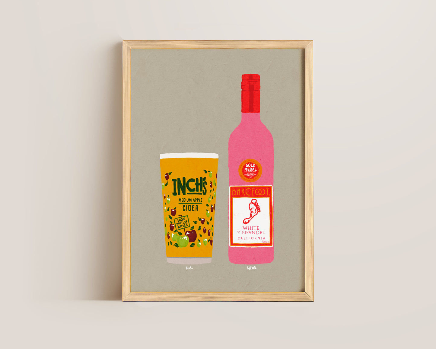 Inch's & White Zinfandel Print