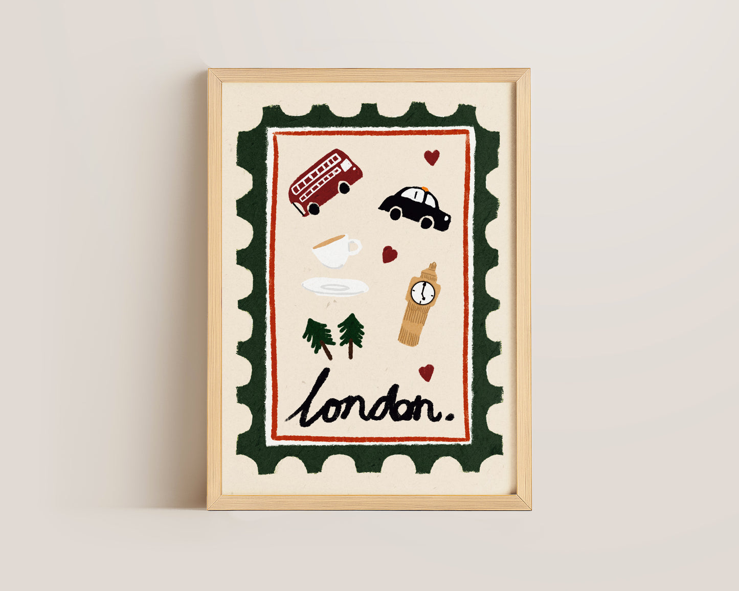London Stamp Wall Art Print