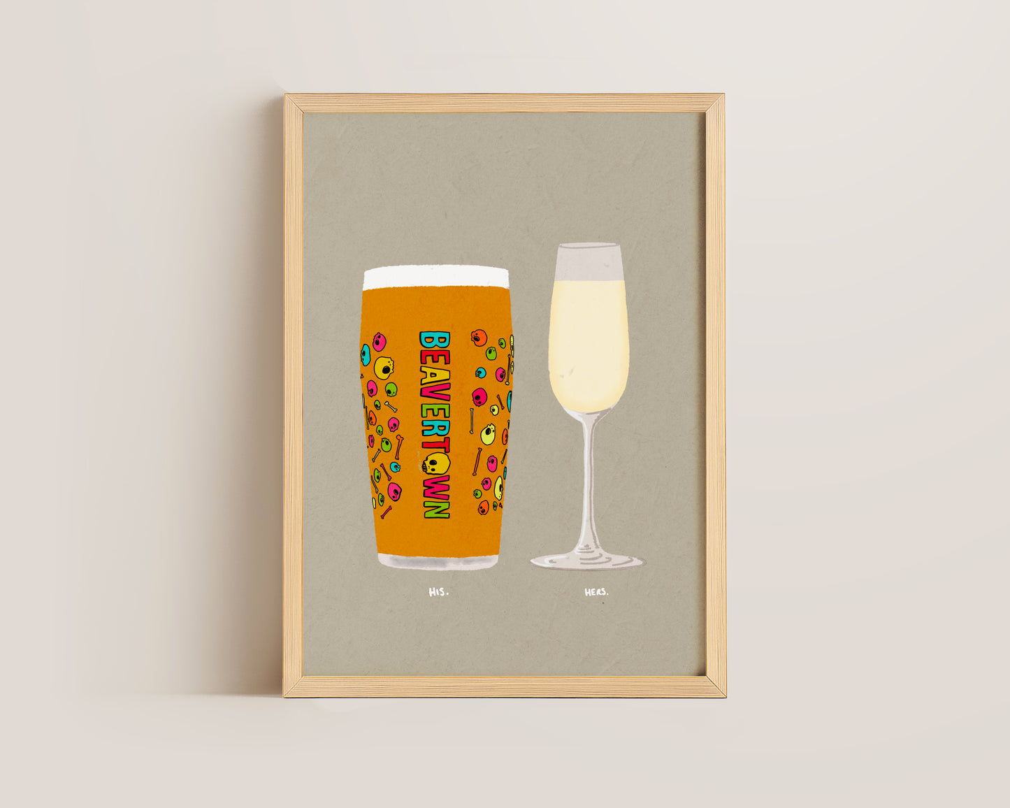 Neck Oil & Prosecco Glass Print