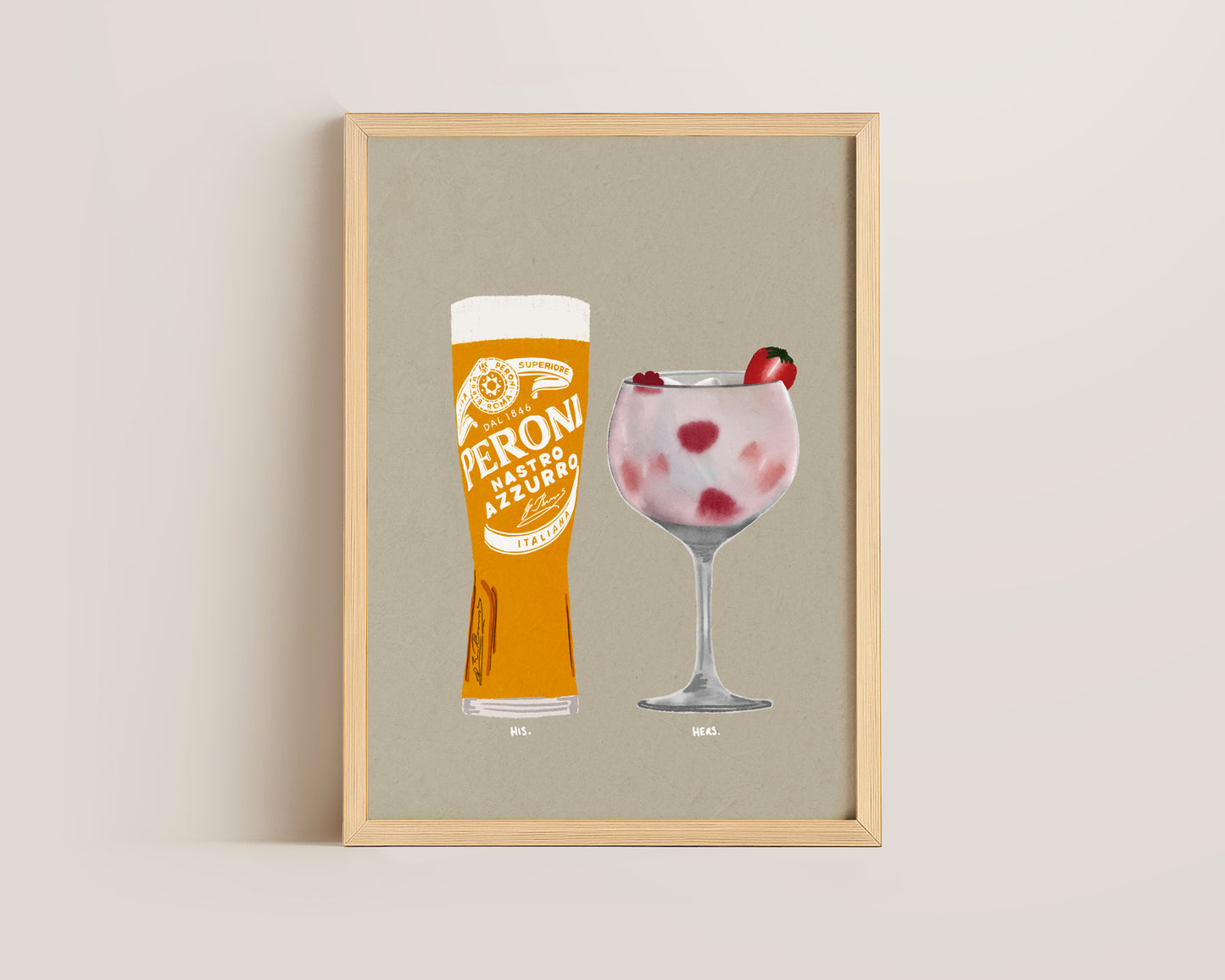 Peroni & Pink Gin Print