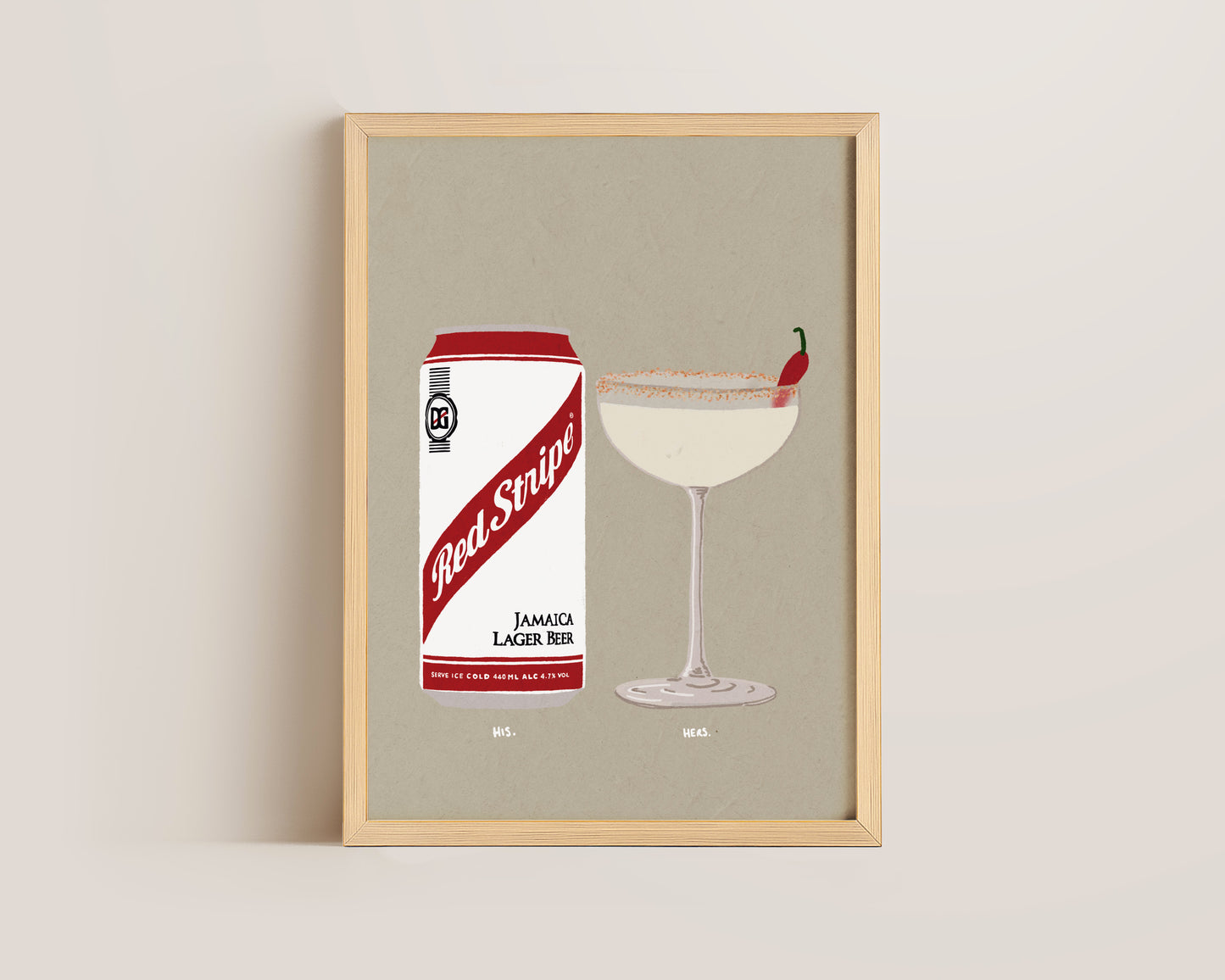 Red Stripe & Spicy Marg Print