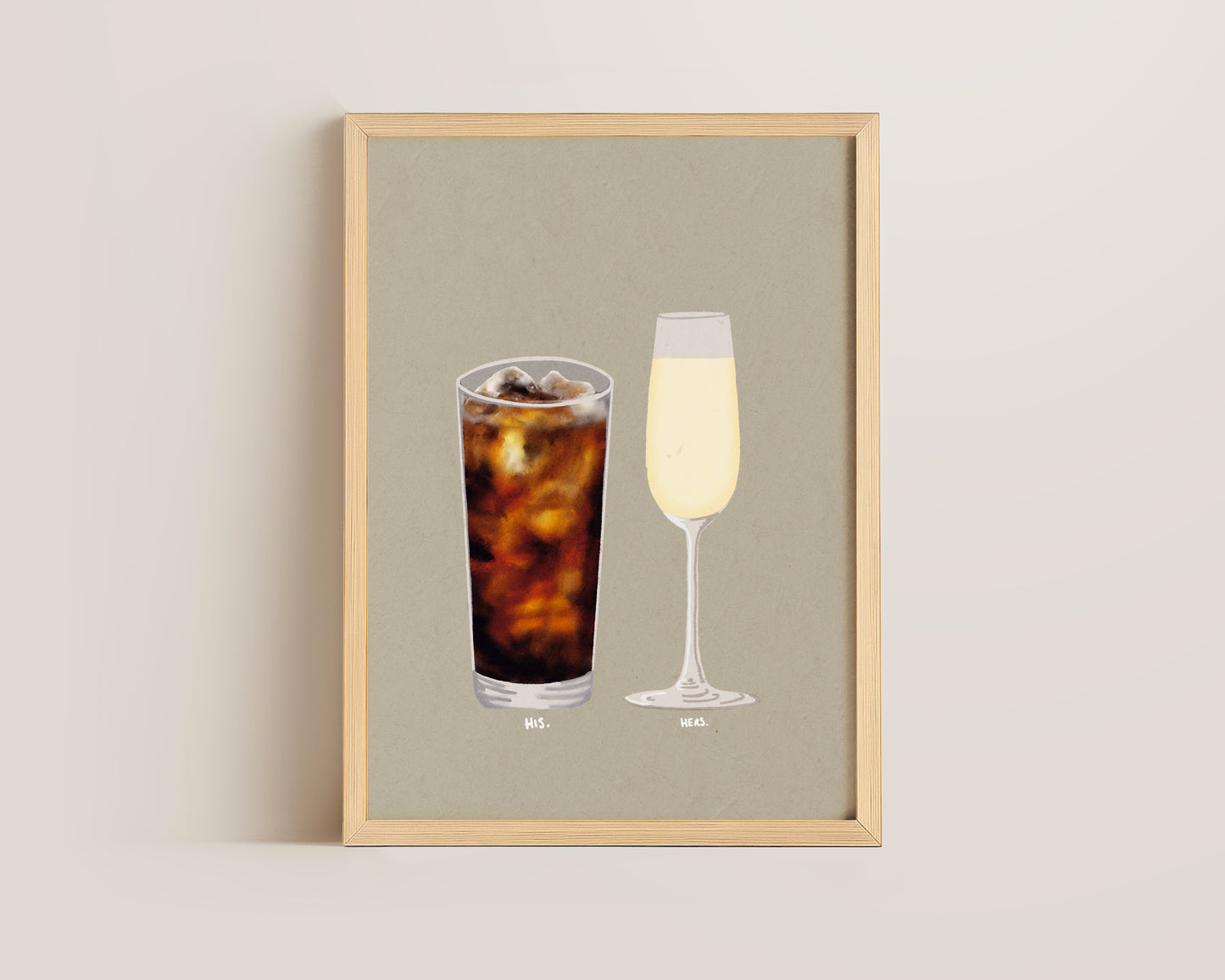 Whisky and Coke & Prosecco Glass Print