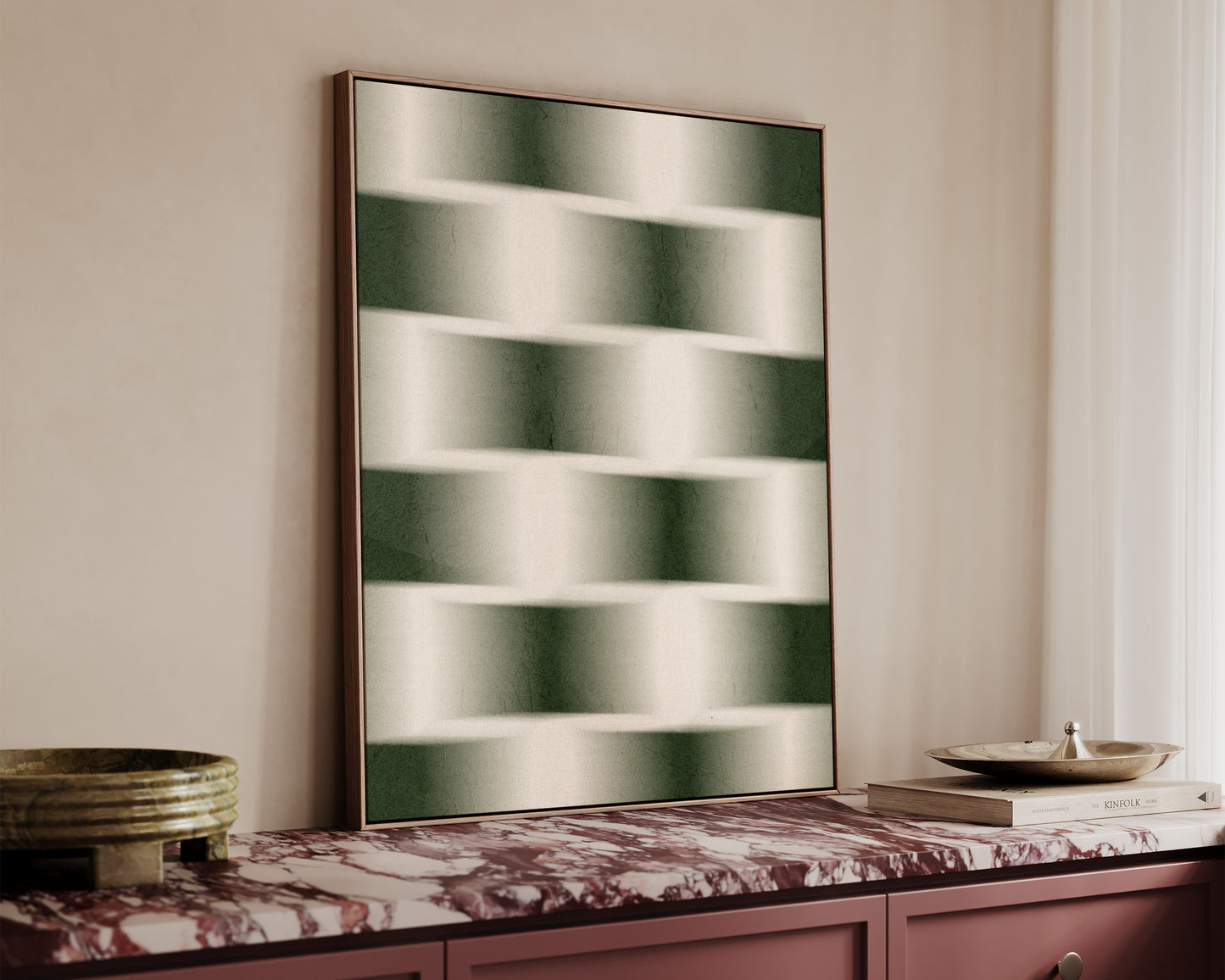 Green Chessboard Canvas