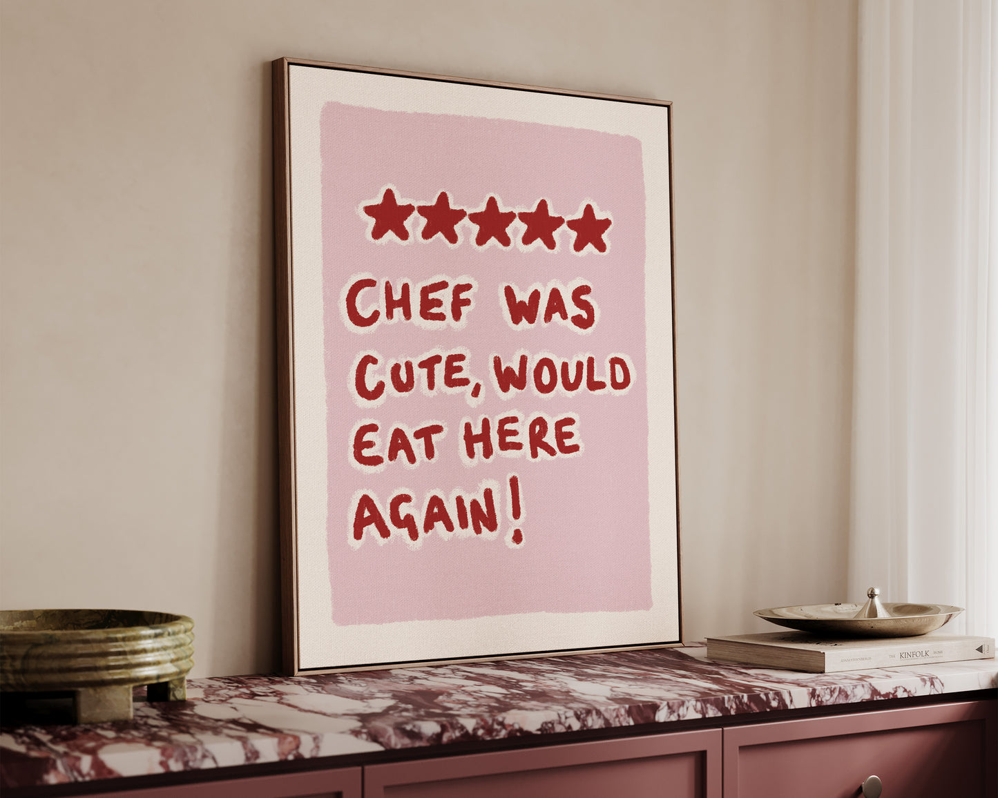 Chef Was Cute Pink Canvas