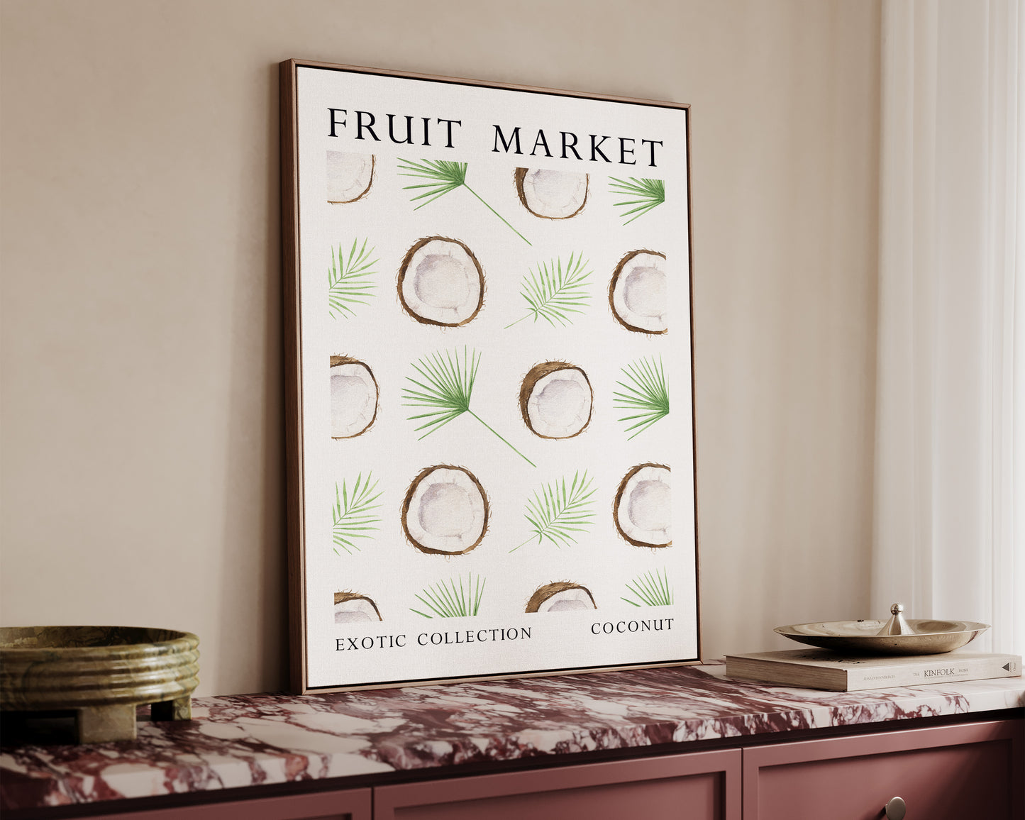 Fruit Market Coconut Canvas