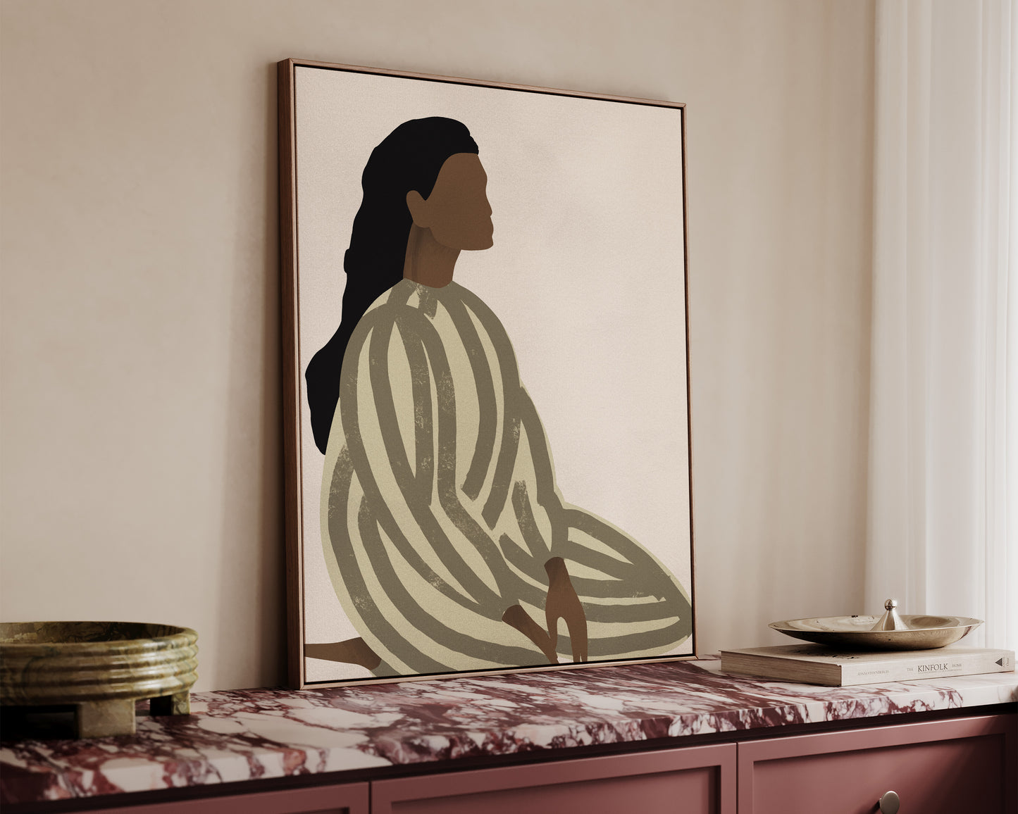 Green Striped Lady Canvas