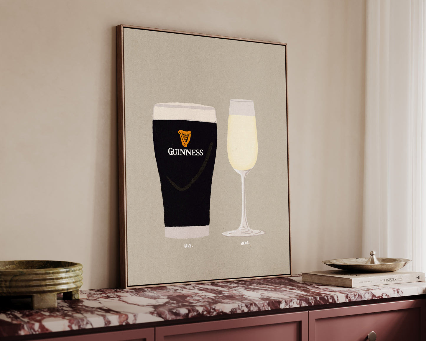 Guinness & Prosecco Glass Canvas