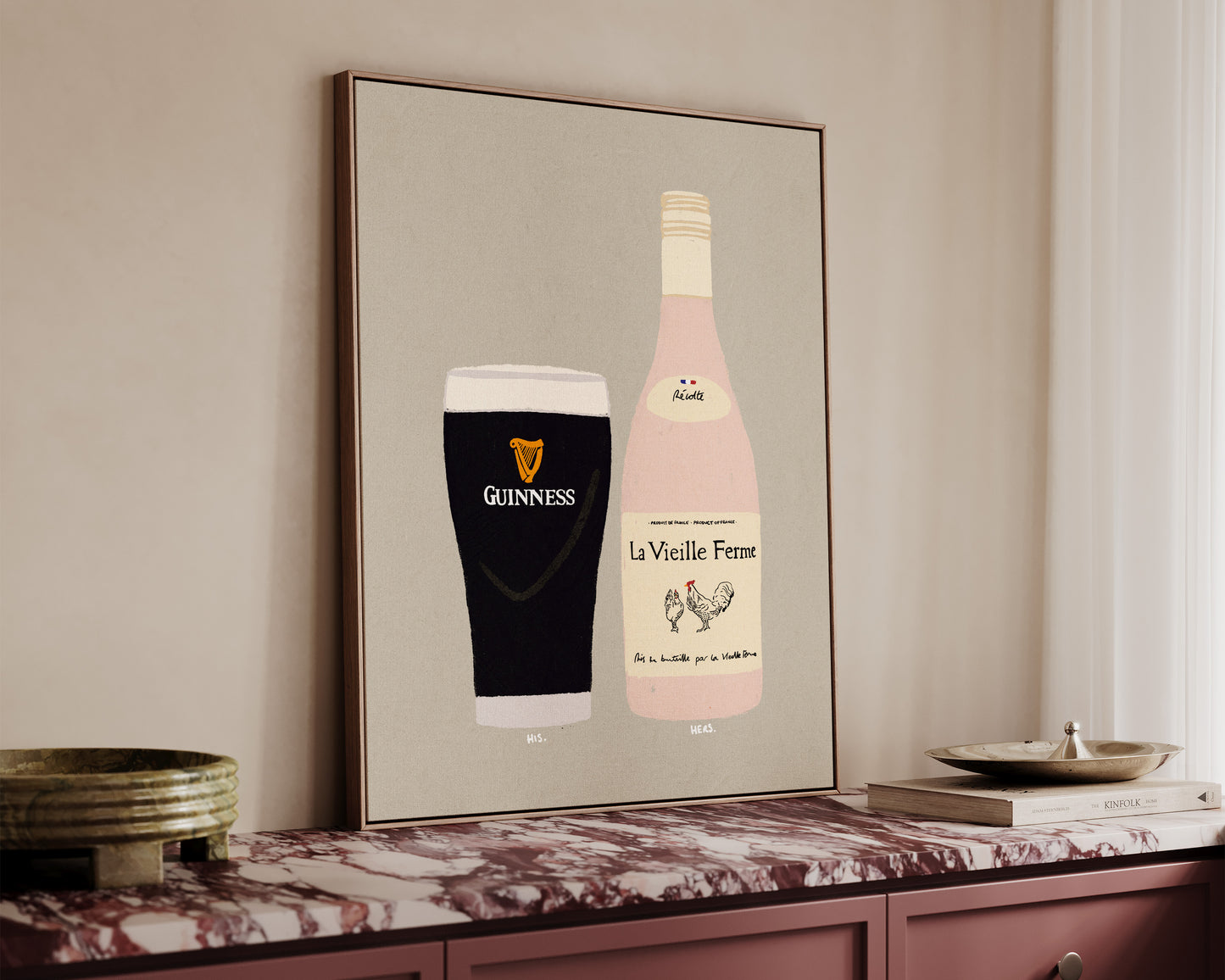 Guinness & Chicken Wine Canvas