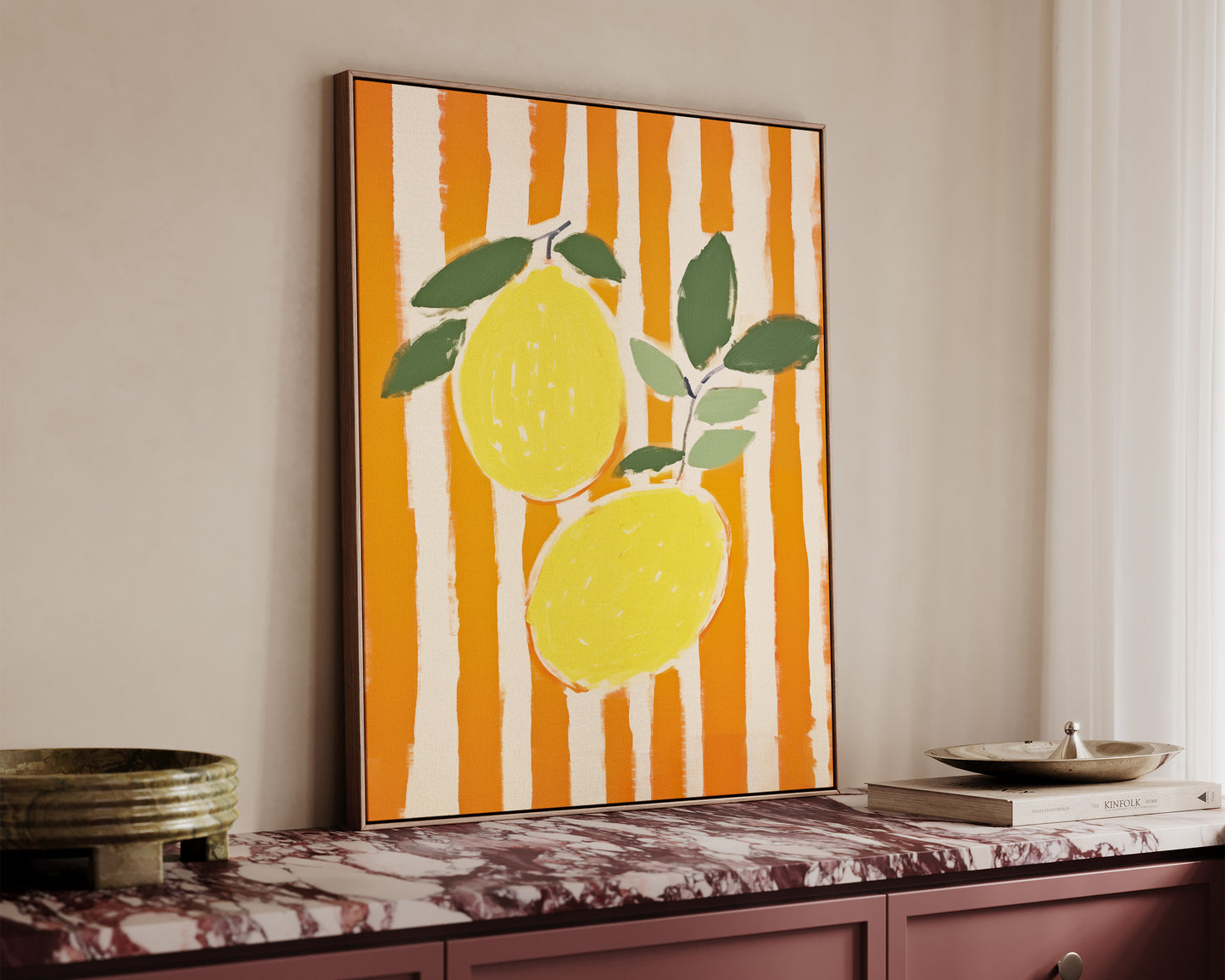 Striped Lemons Canvas