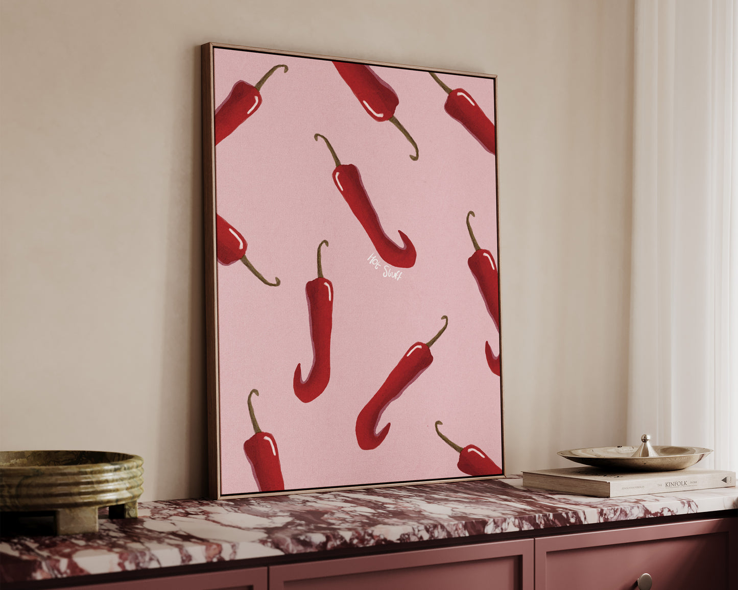 Pink Chillis Canvas