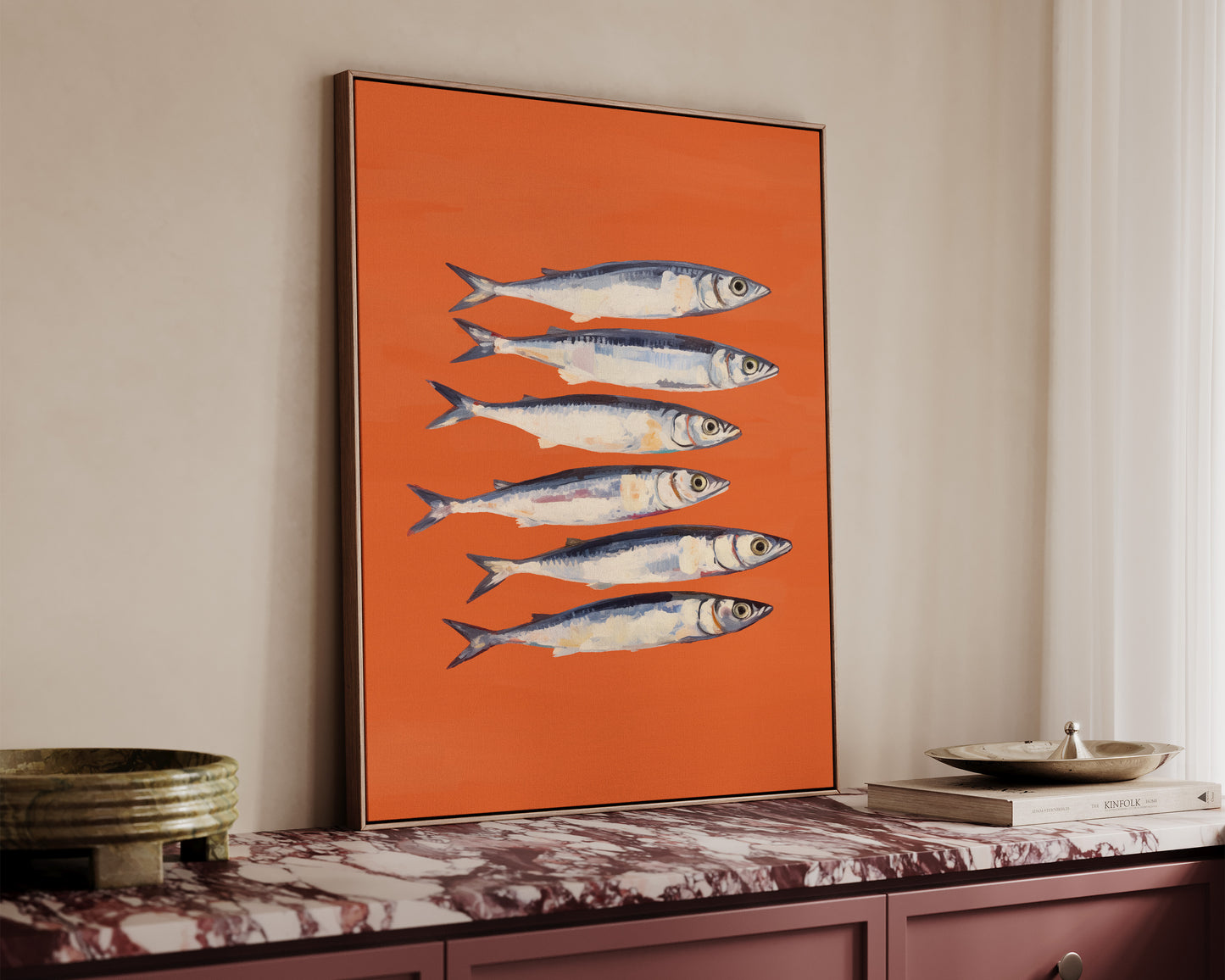 Burnt Orange Sardines Canvas