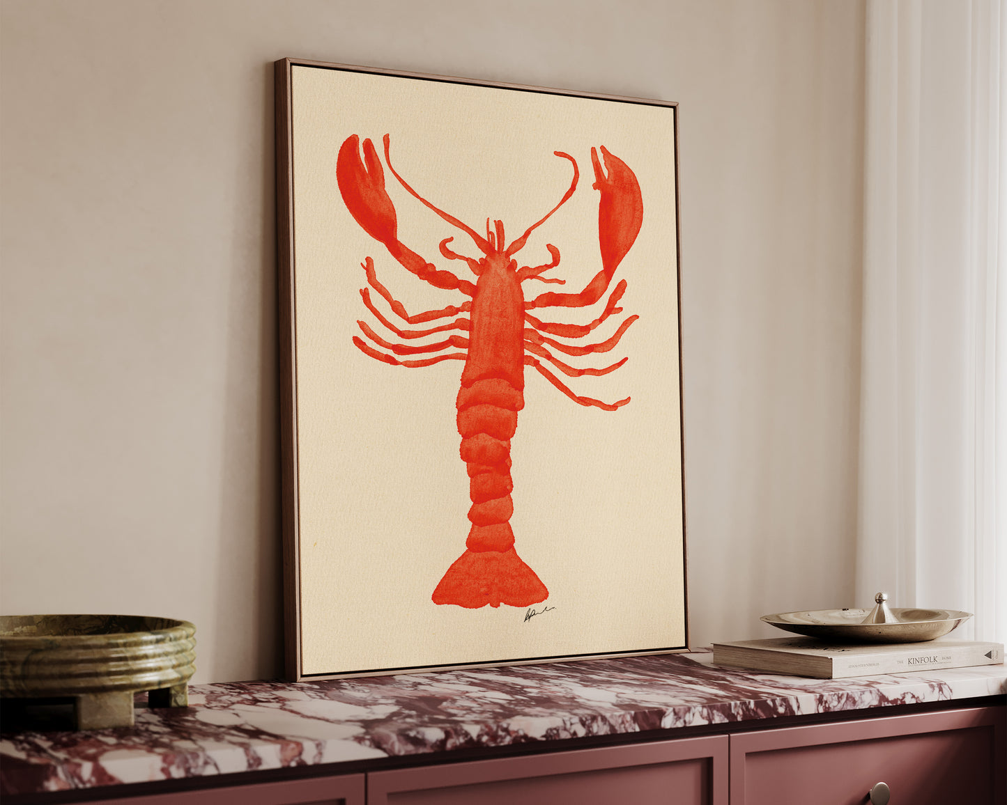 Watercolour Lobster Canvas