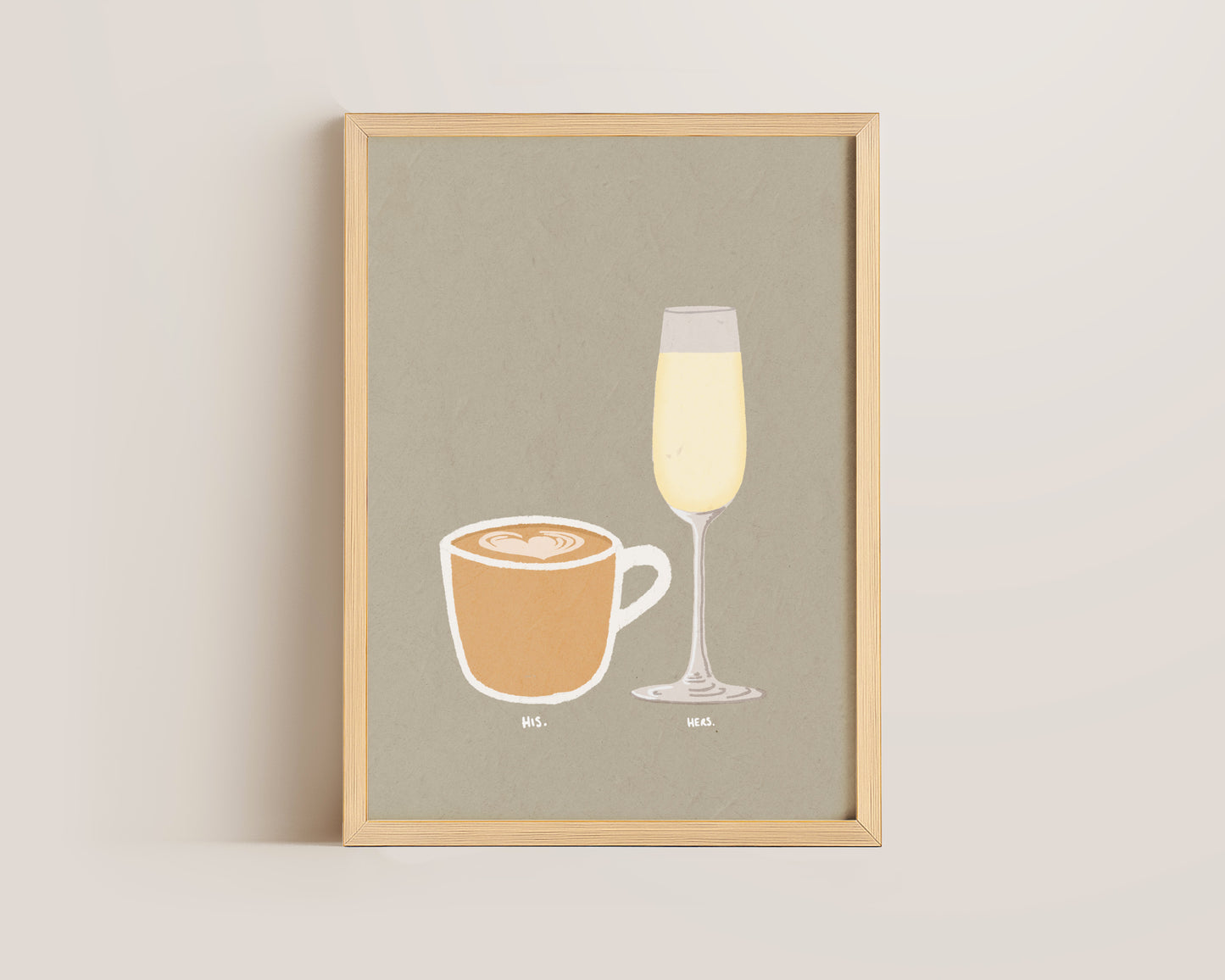 Coffee & Prosecco Glass Print
