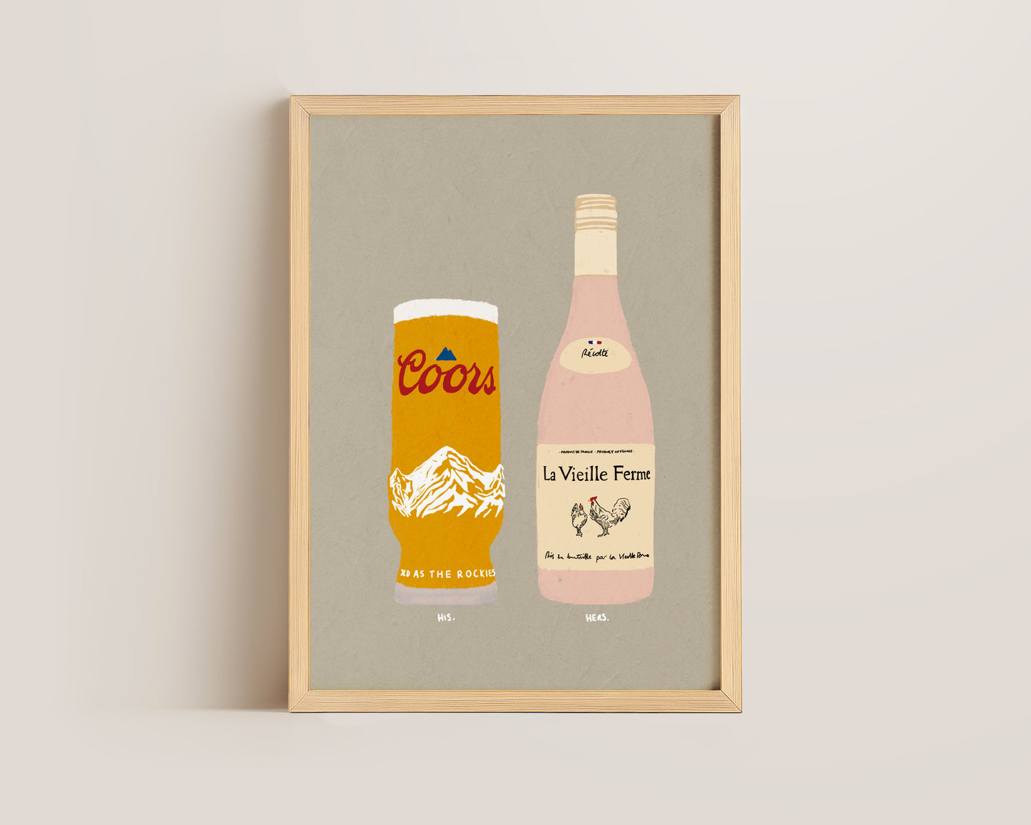 Coors & Chicken Wine Print