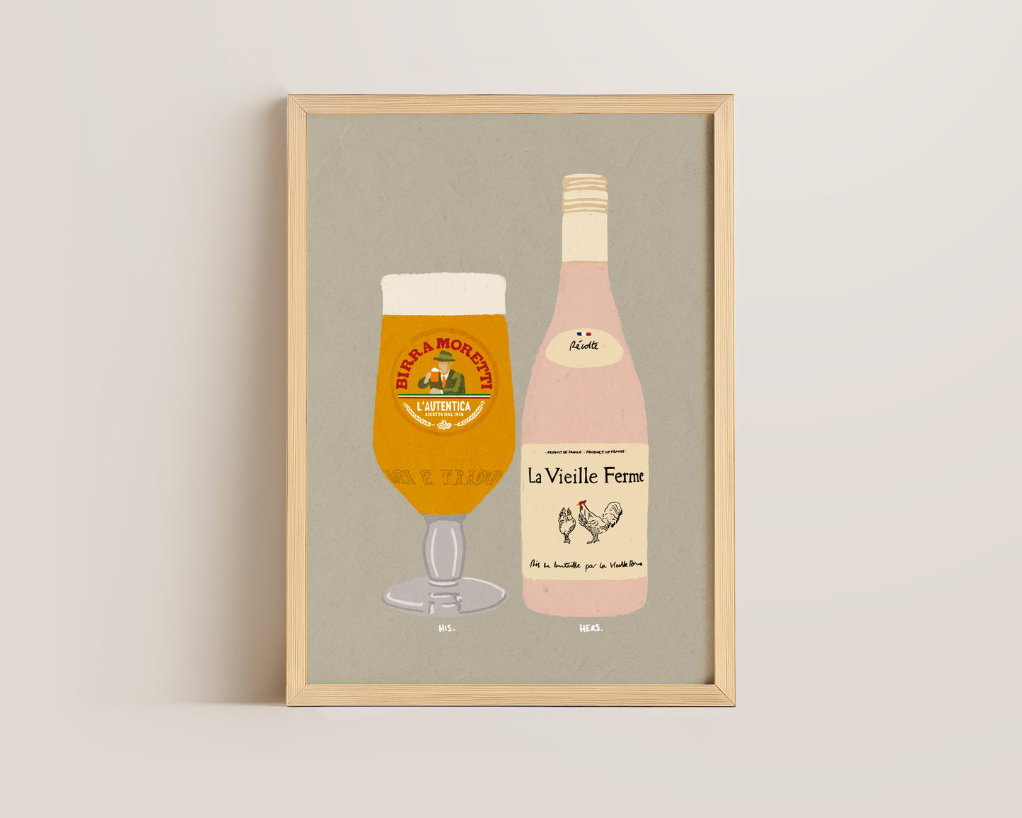 Birra Moretti & Chicken Wine Print