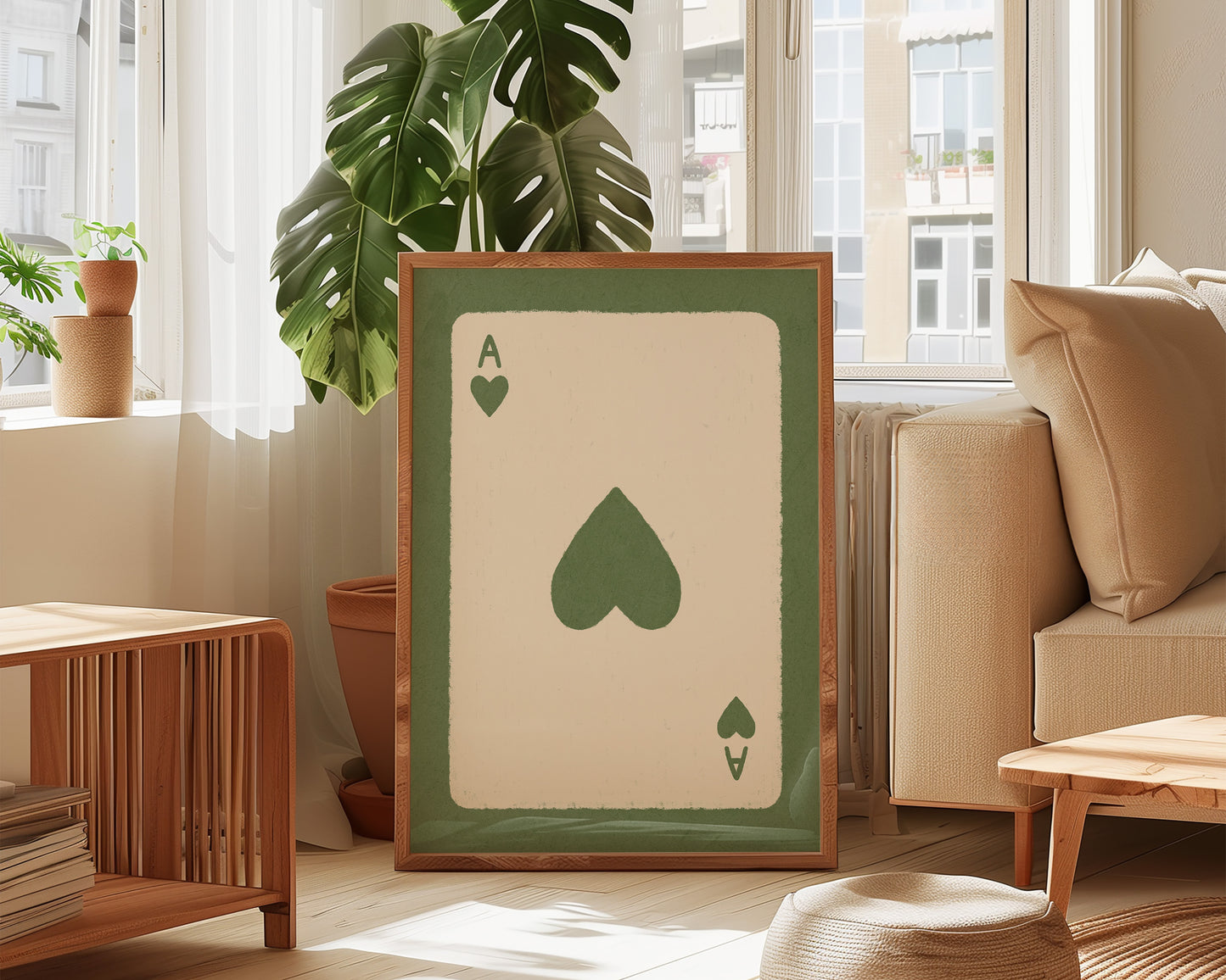 Ace Of Hearts Green Print