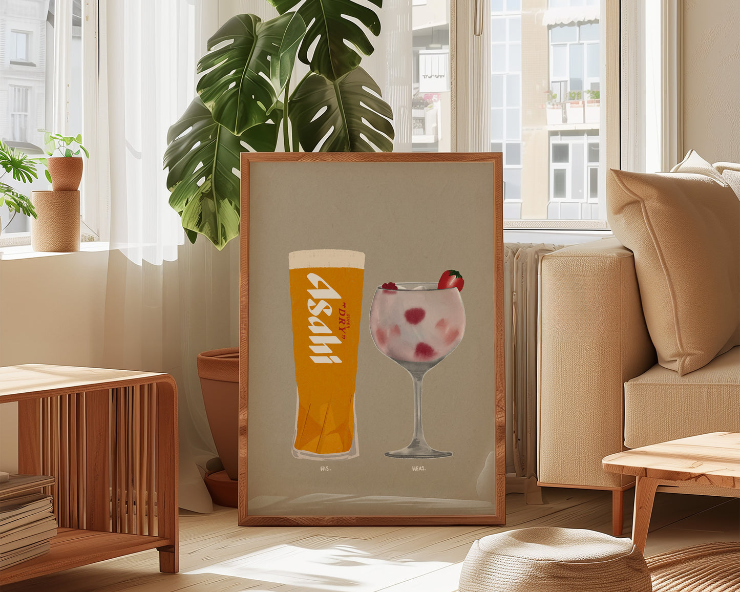 Asahi & Pink Gin Print