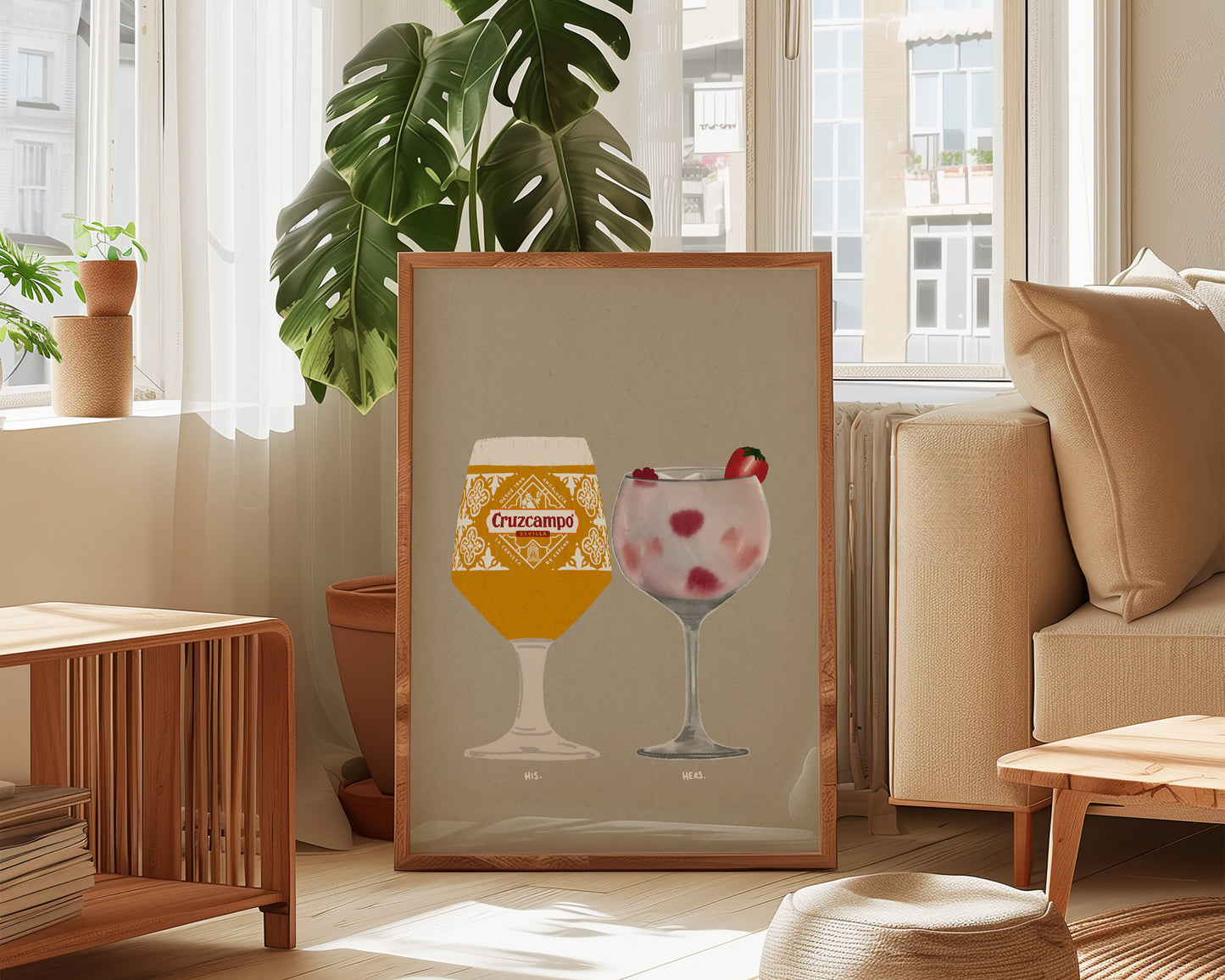 Cruzcampo & Pink Gin Print