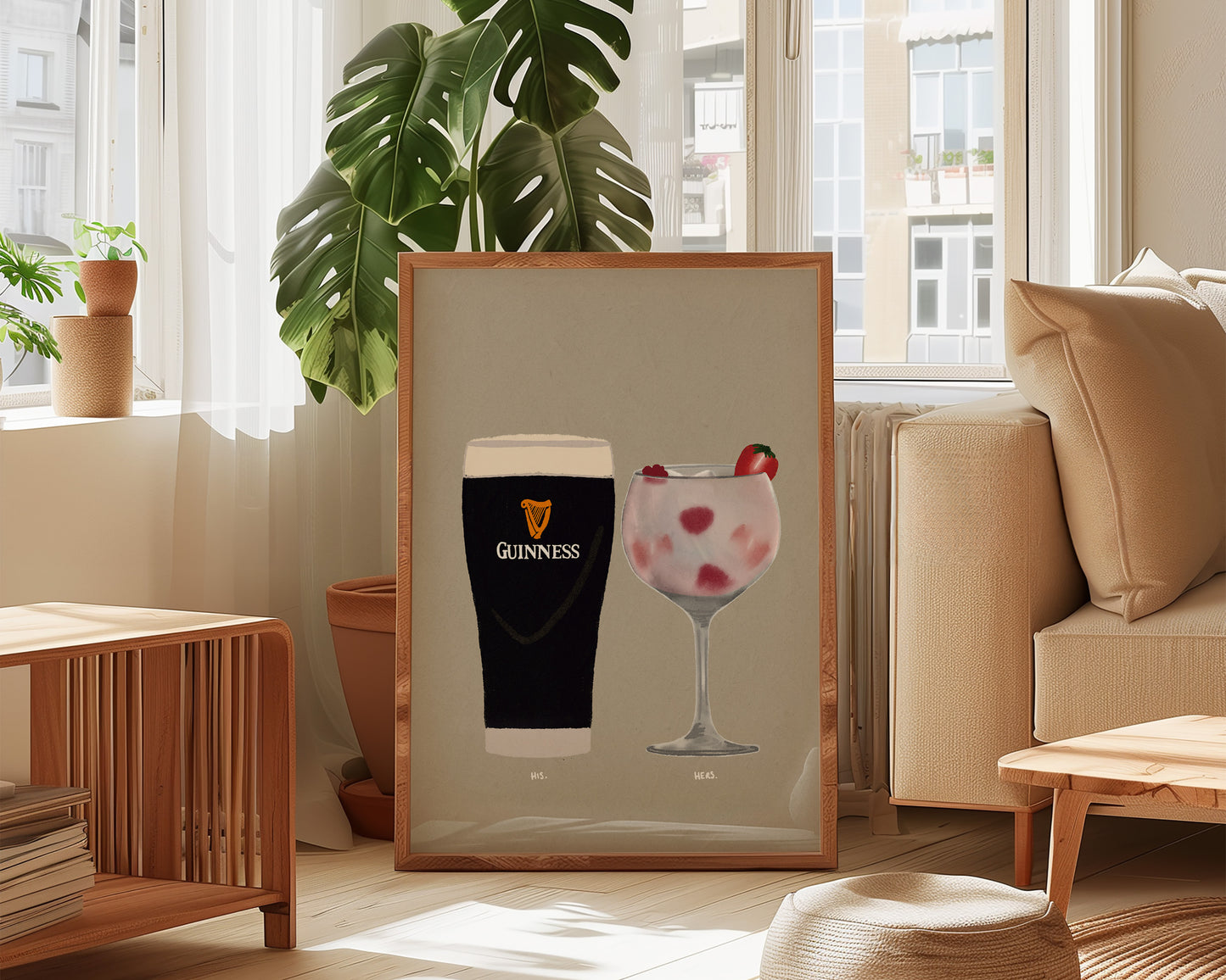Guinness & Pink Gin Print