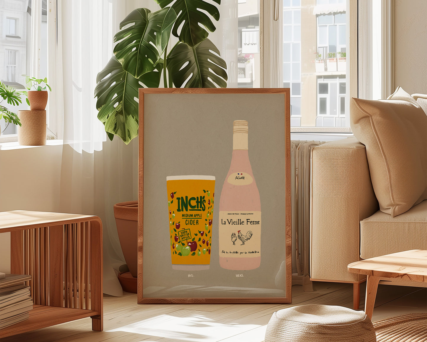 Inch's & Chicken Wine Print