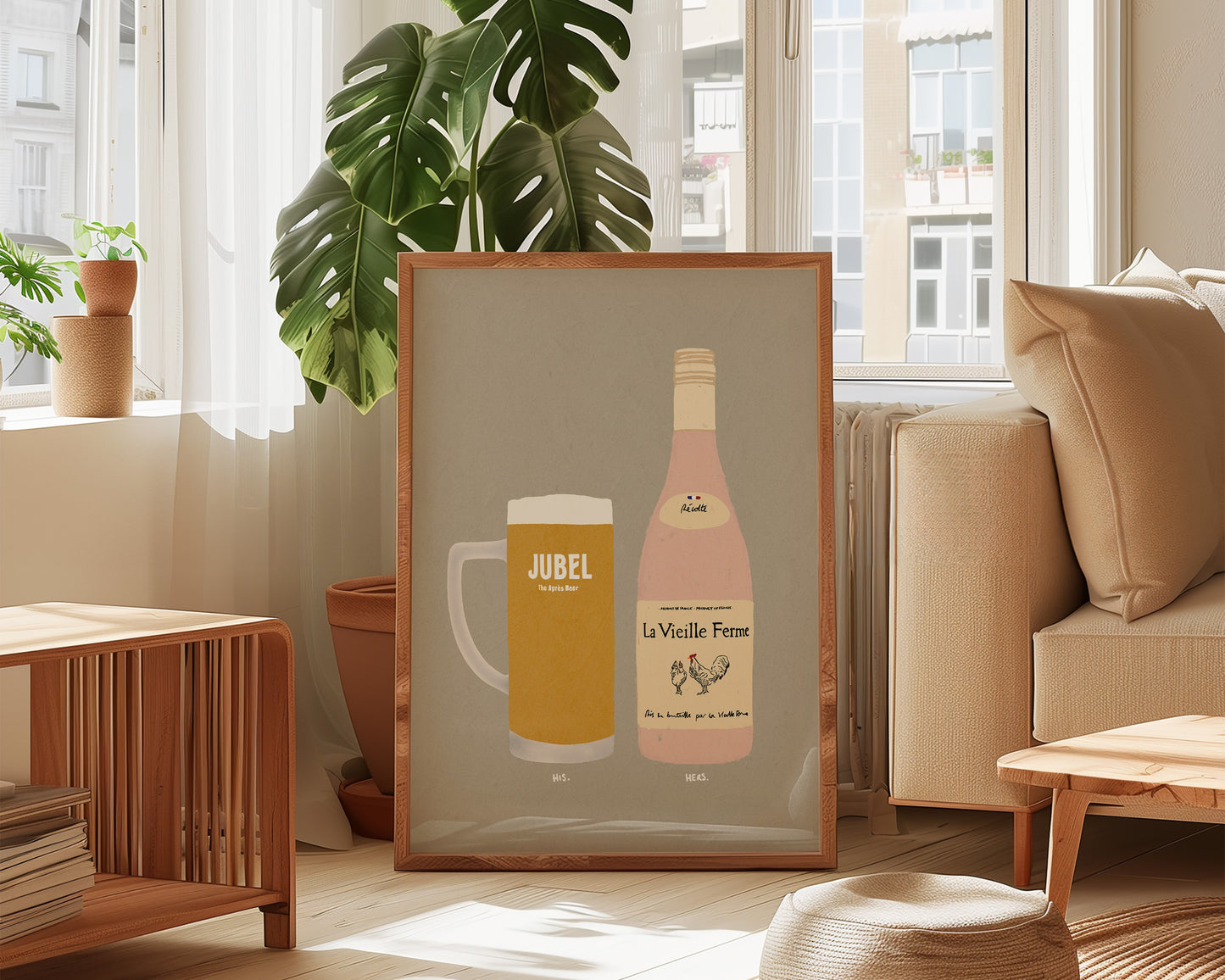 Jubel & Chicken Wine Print