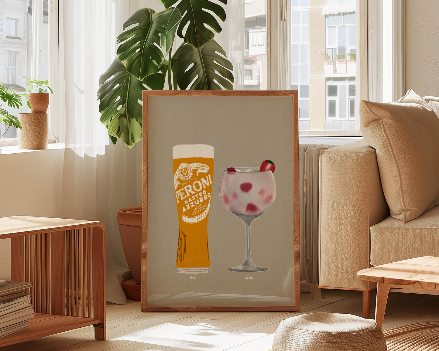 Peroni & Pink Gin Print