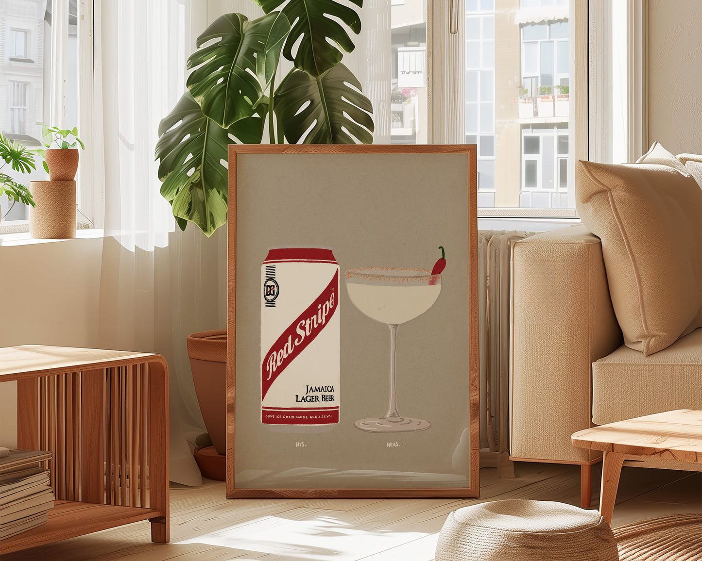 Red Stripe & Spicy Marg Print