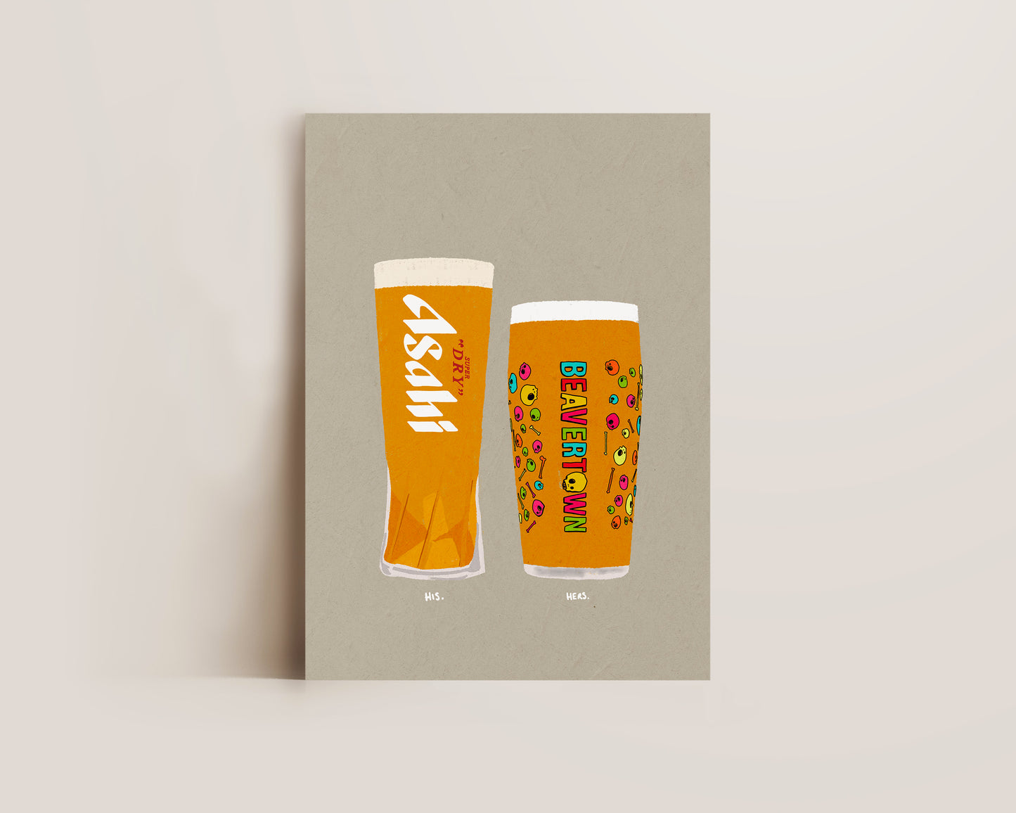 Asahi & Neck Oil Print
